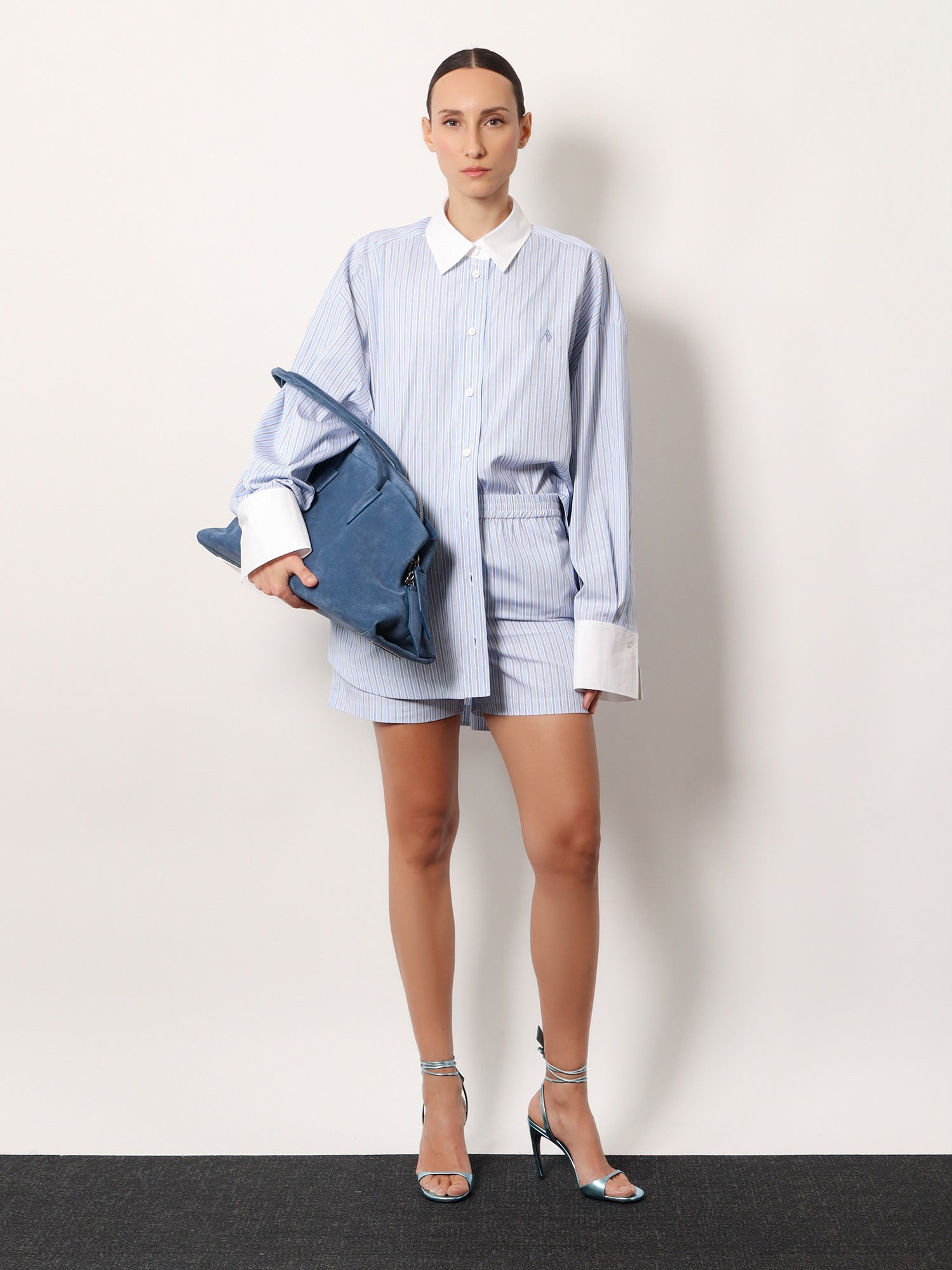 The Attico Women Oversize Striped Cotton Shirt THE ATTICO
