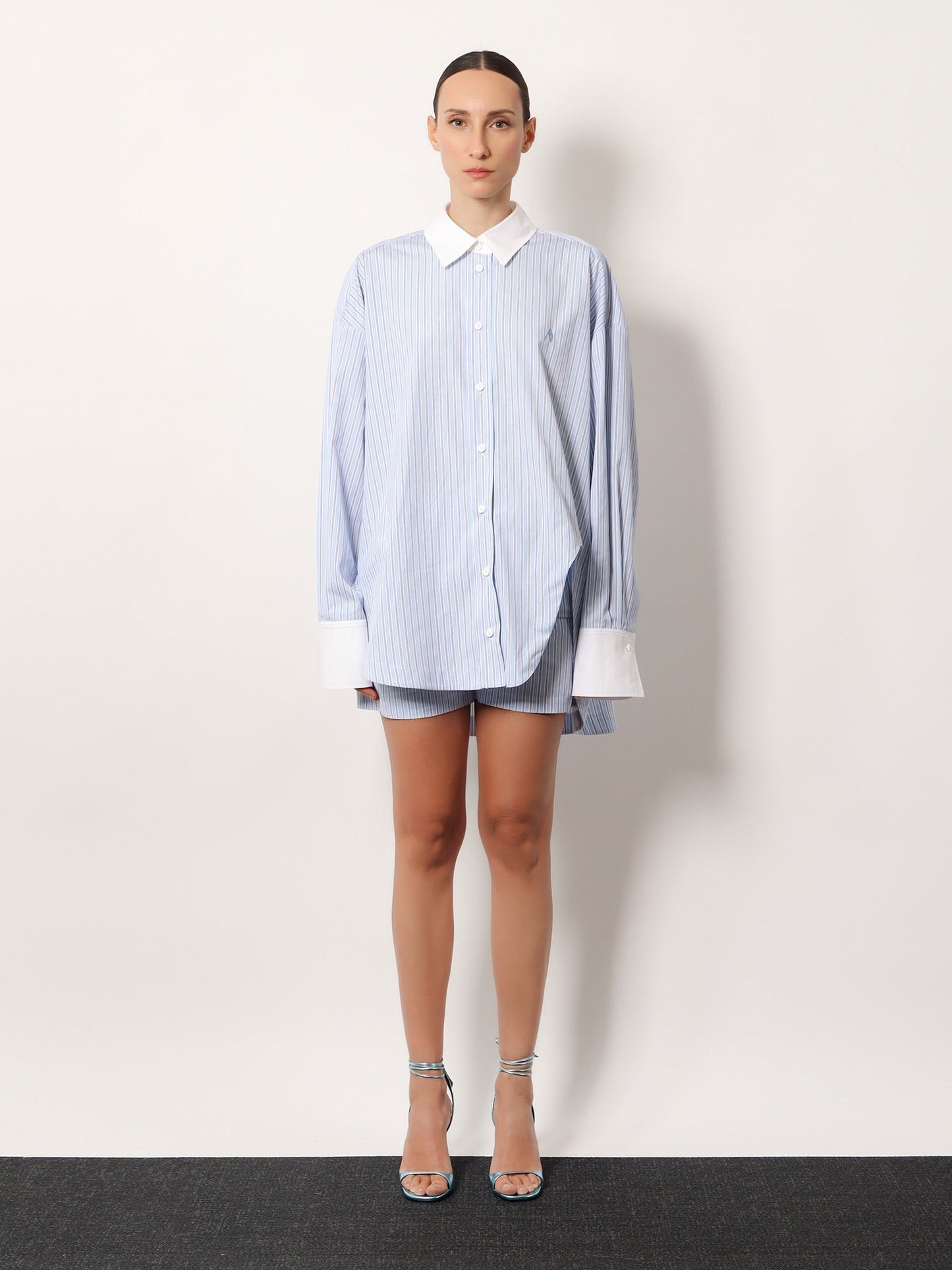 The Attico Women Oversize Striped Cotton Shirt THE ATTICO
