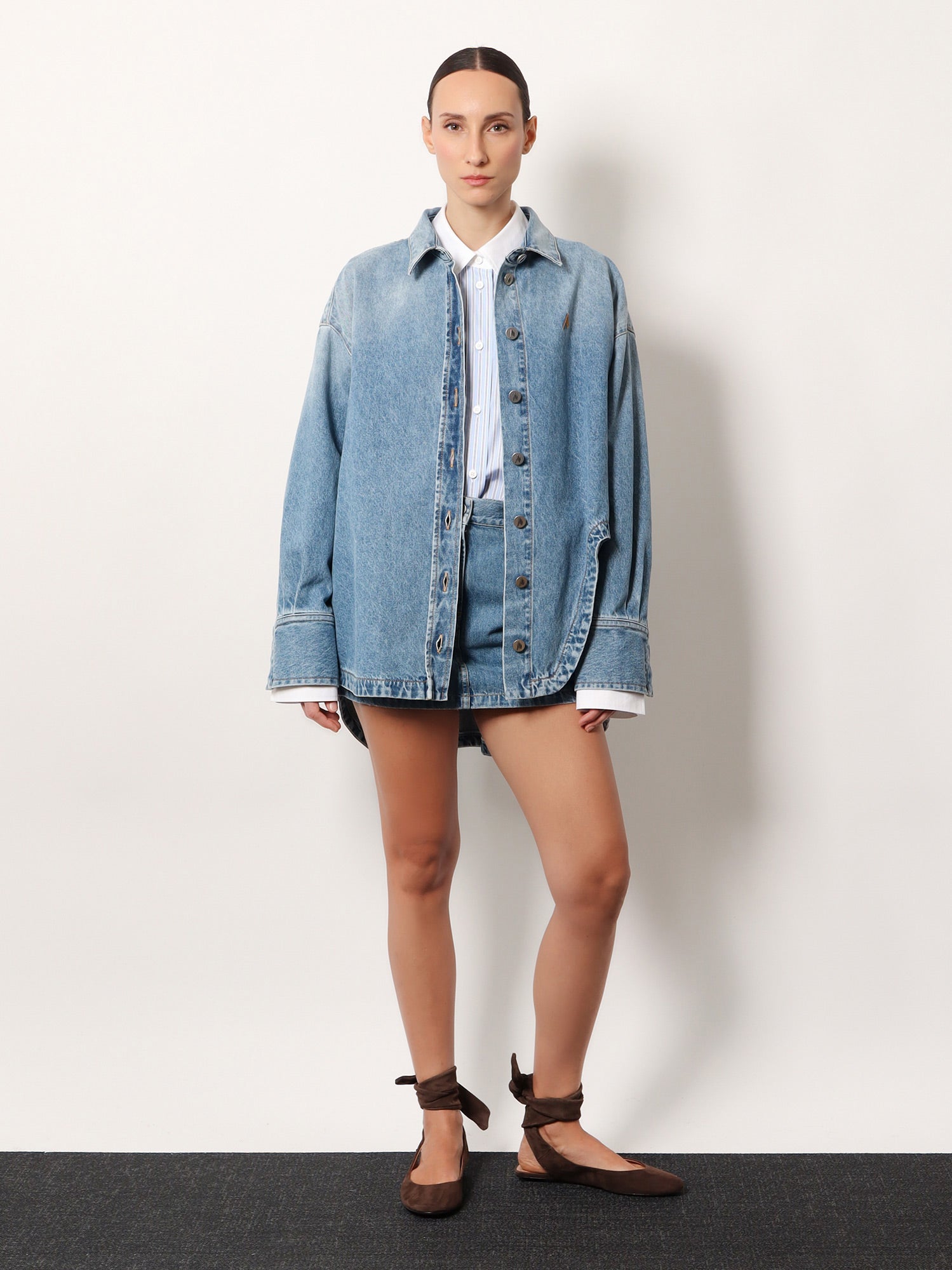 The Attico Women Denim Skirt With Belt THE ATTICO