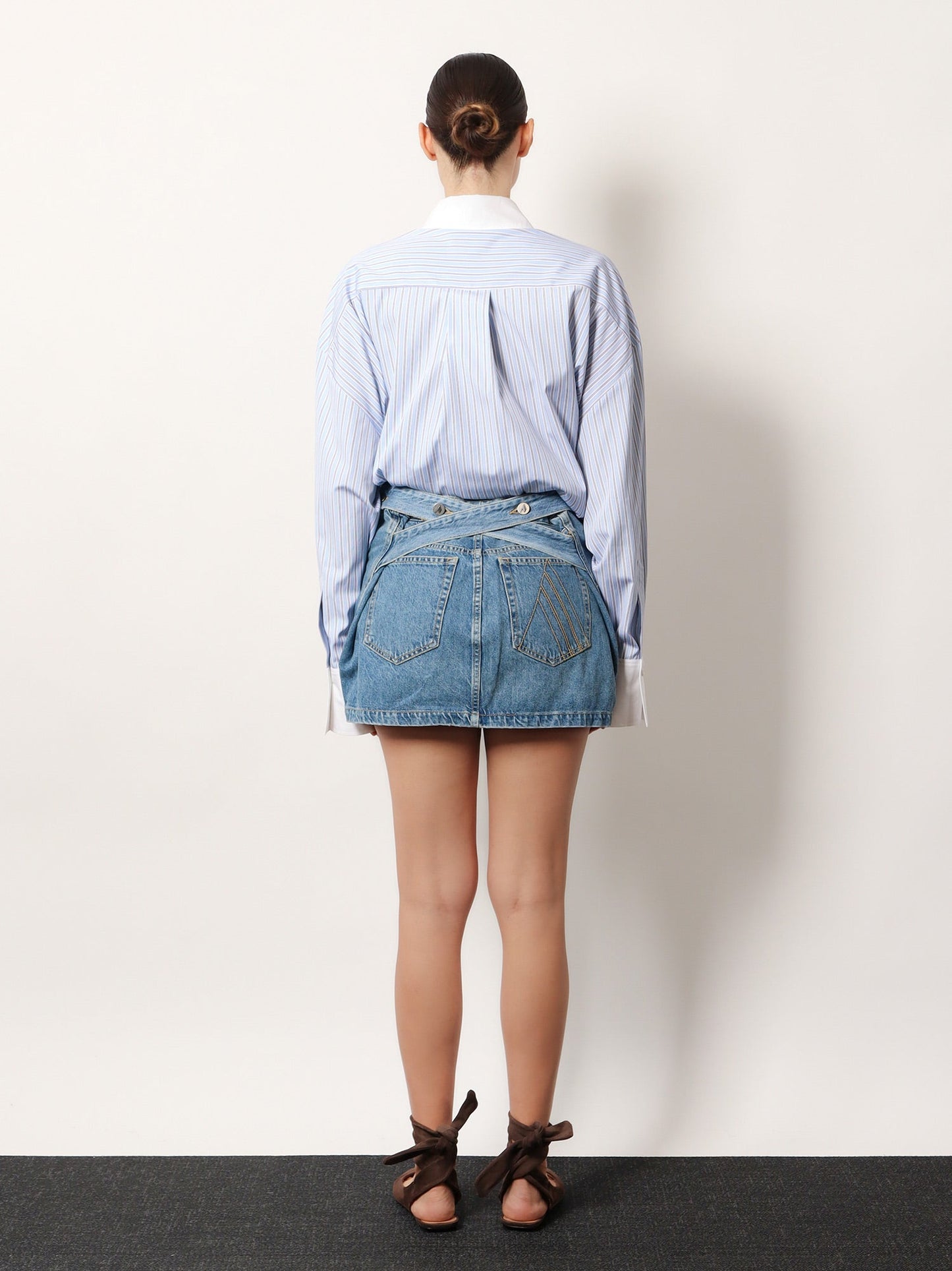 The Attico Women Denim Skirt With Belt THE ATTICO