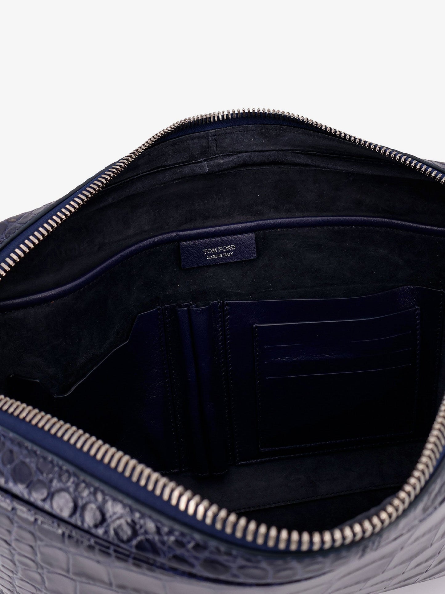 Tom Ford Men Croco Print Leather Laptop Pouch TOM FORD