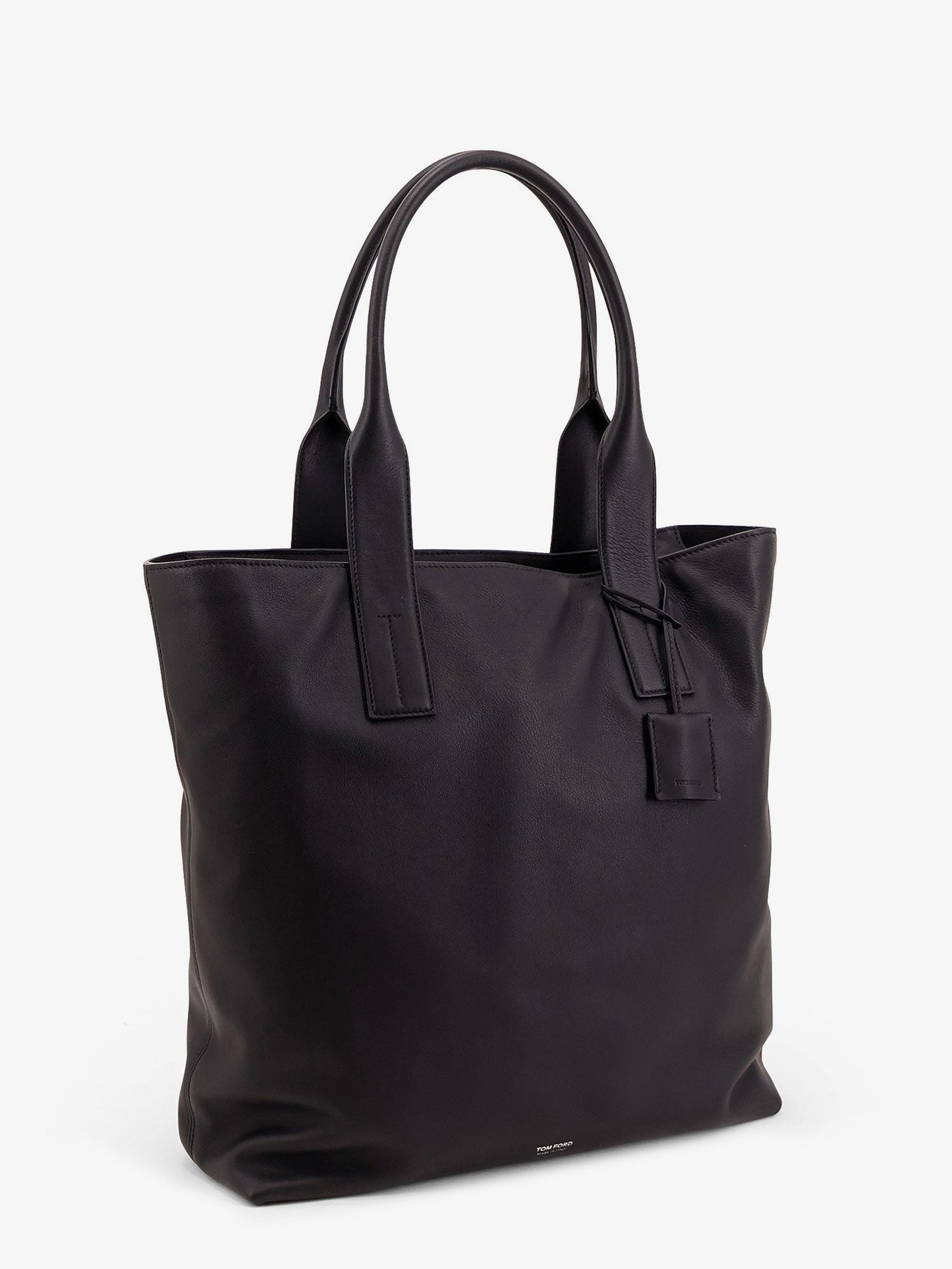 Tom Ford Men Leather Shopping Bag With Logo Lettering On The Bottom TOM FORD