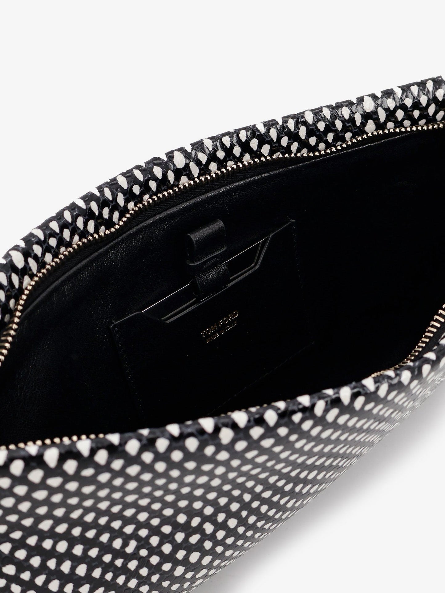 Tom Ford Women Aura Leather Clutch Bag With Snake Motif TOM FORD
