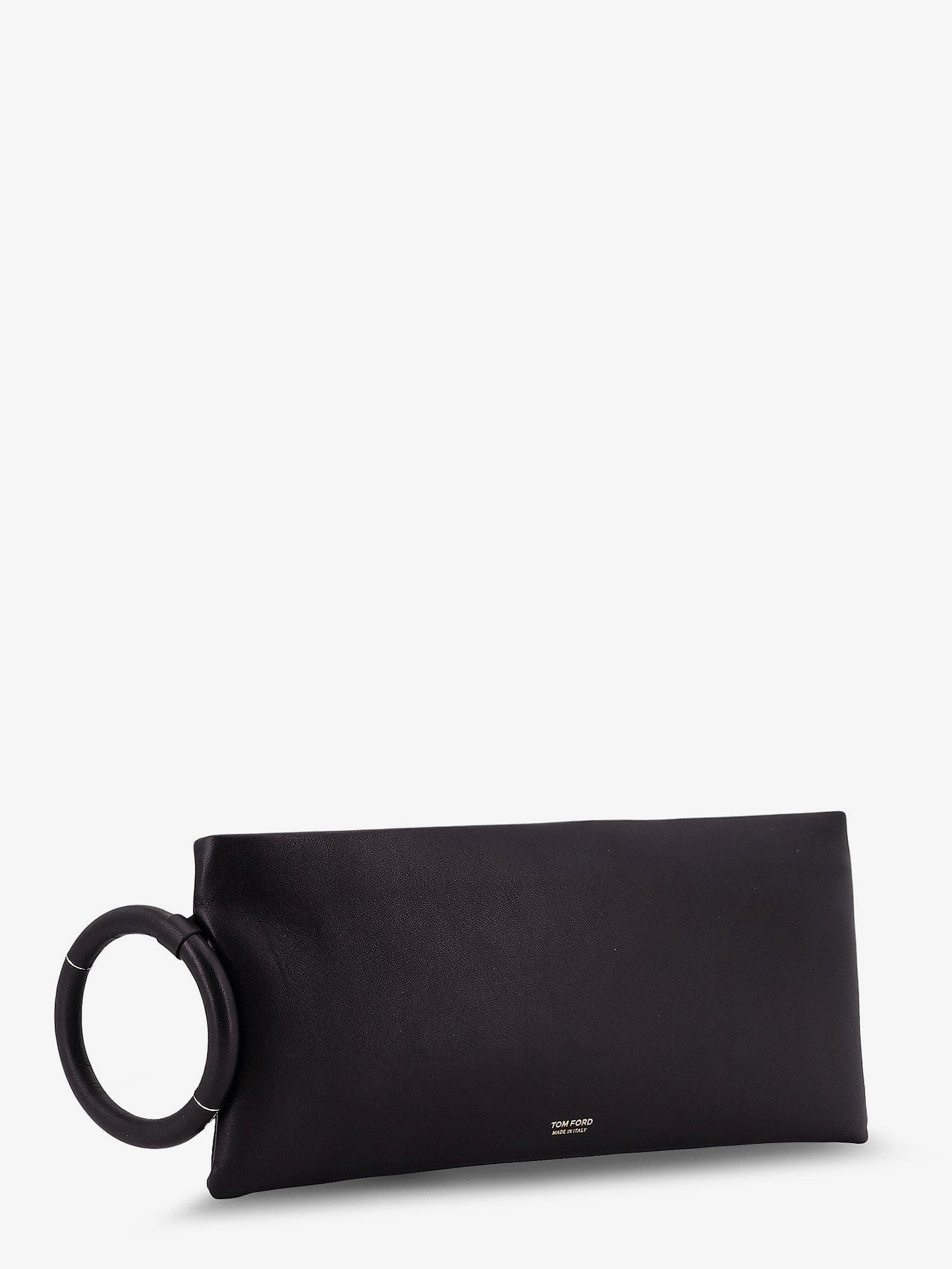 Tom Ford Women Aura Leather Clutch Bag With Lettering Logo On The Front TOM FORD