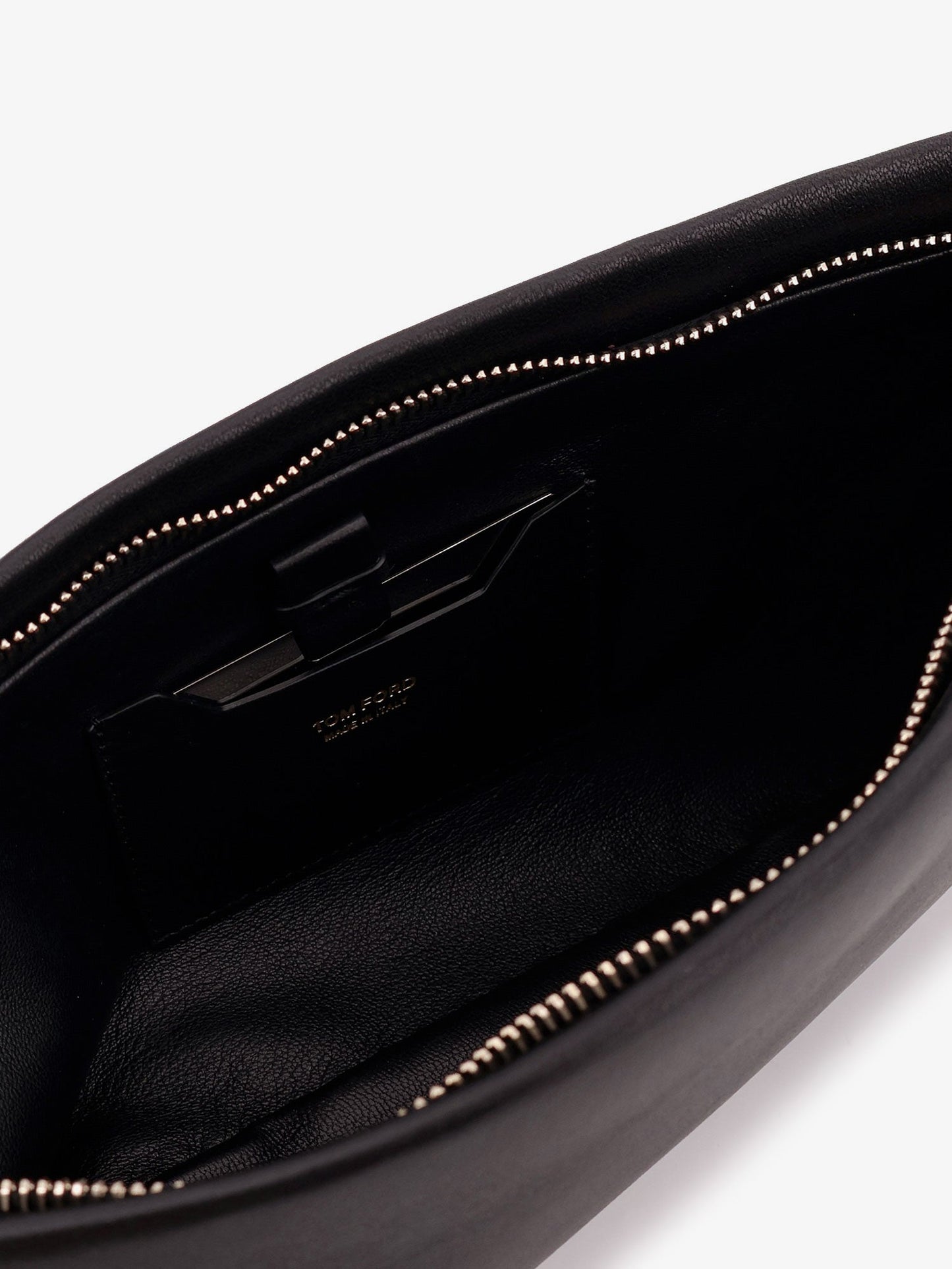 Tom Ford Women Aura Leather Clutch Bag With Lettering Logo On The Front TOM FORD