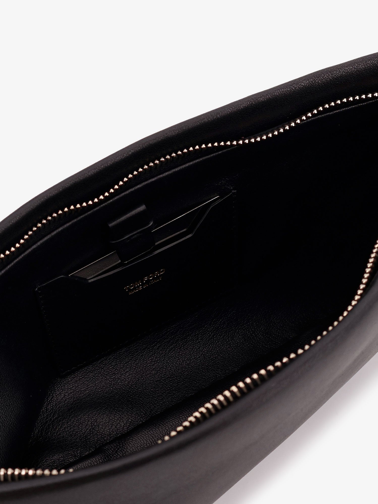 Tom Ford Women Aura Leather Clutch Bag With Lettering Logo On The Front TOM FORD