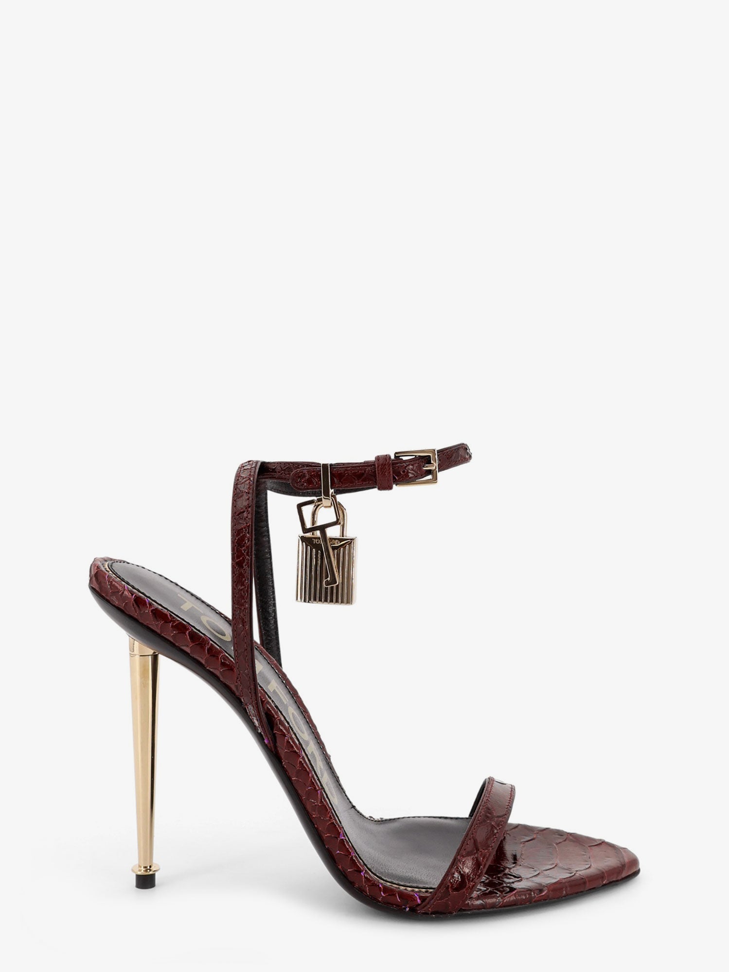 Tom Ford Women Laminated Leather Sandals With Iconic Padlock TOM FORD