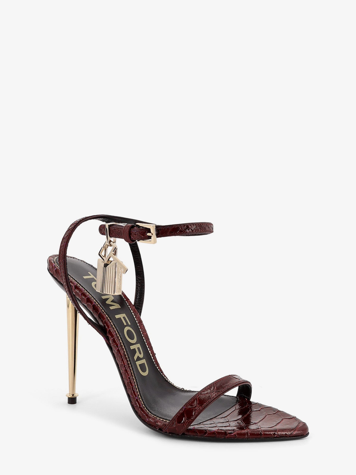 Tom Ford Women Laminated Leather Sandals With Iconic Padlock TOM FORD