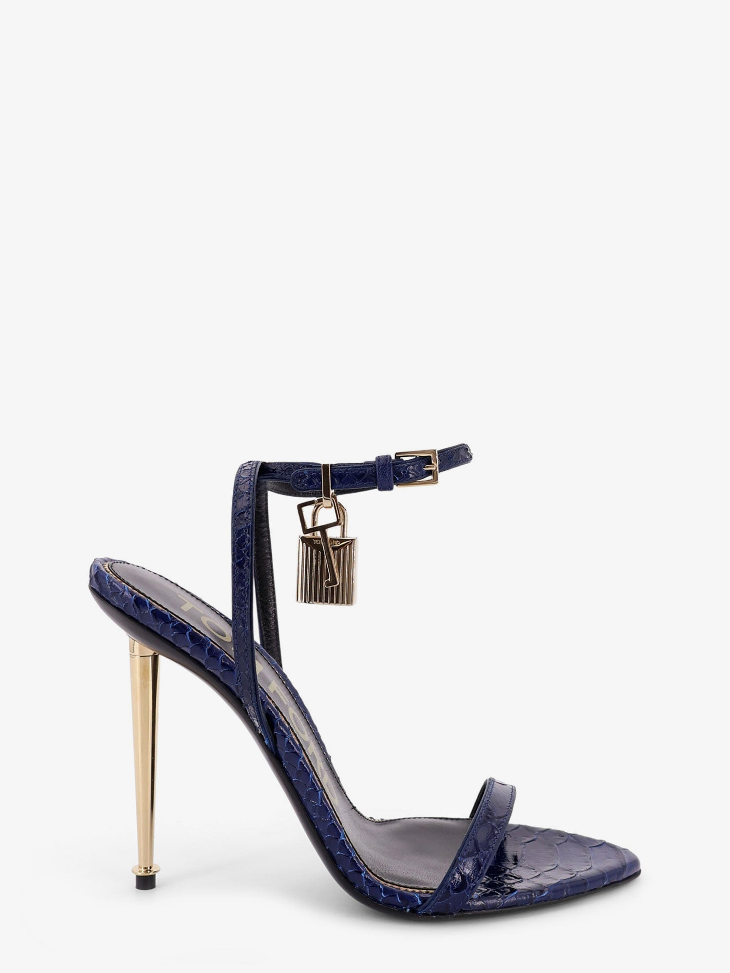 Tom Ford Women Laminated Leather Sandals With Iconic Padlock TOM FORD