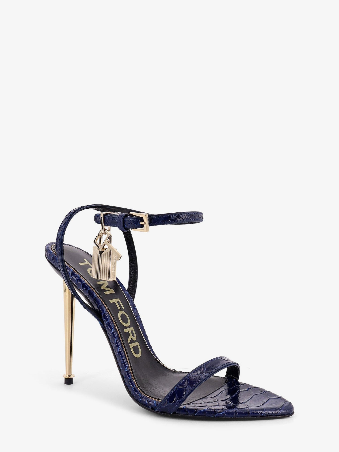 Tom Ford Women Laminated Leather Sandals With Iconic Padlock TOM FORD