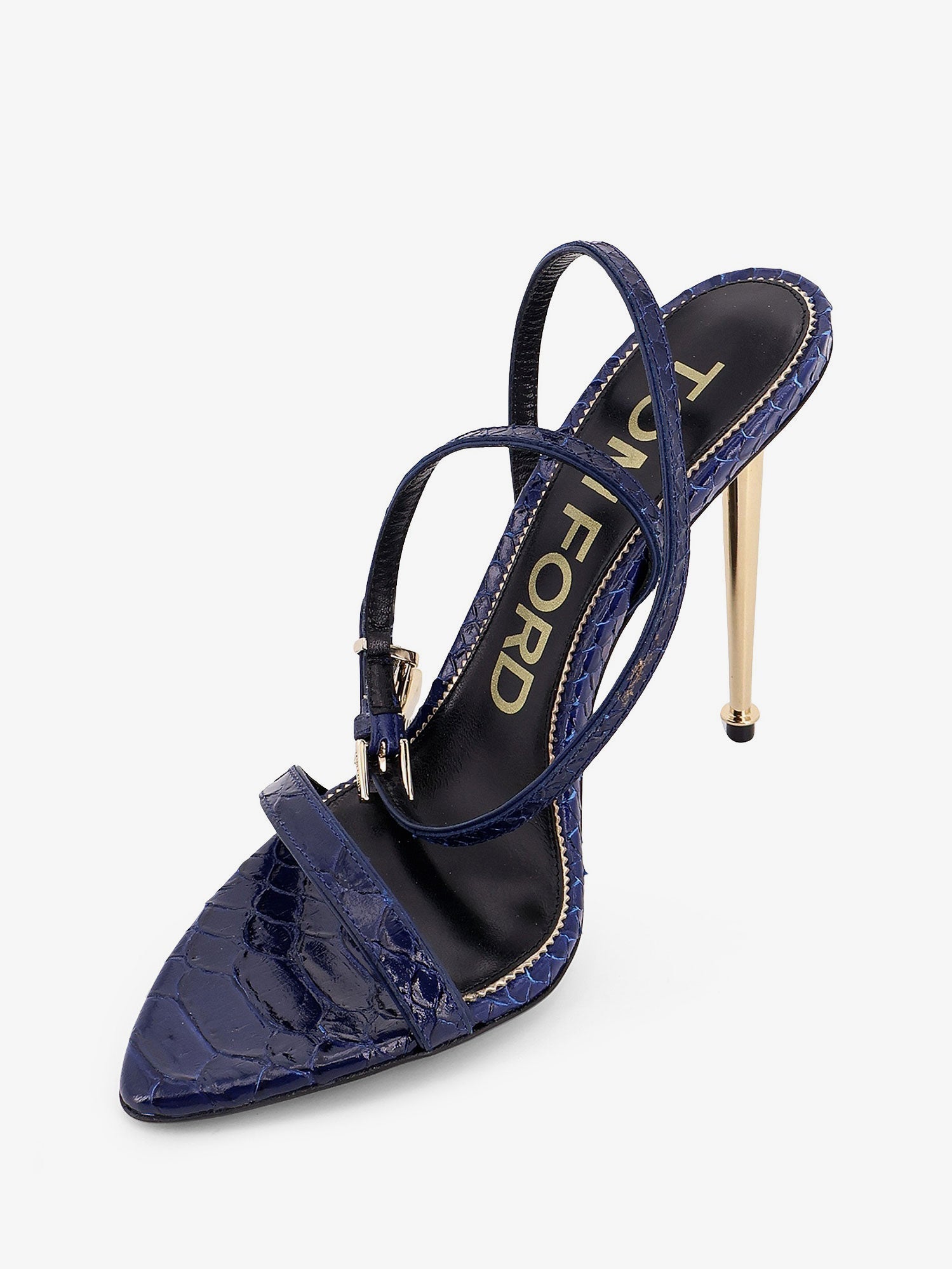 Tom Ford Women Laminated Leather Sandals With Iconic Padlock TOM FORD