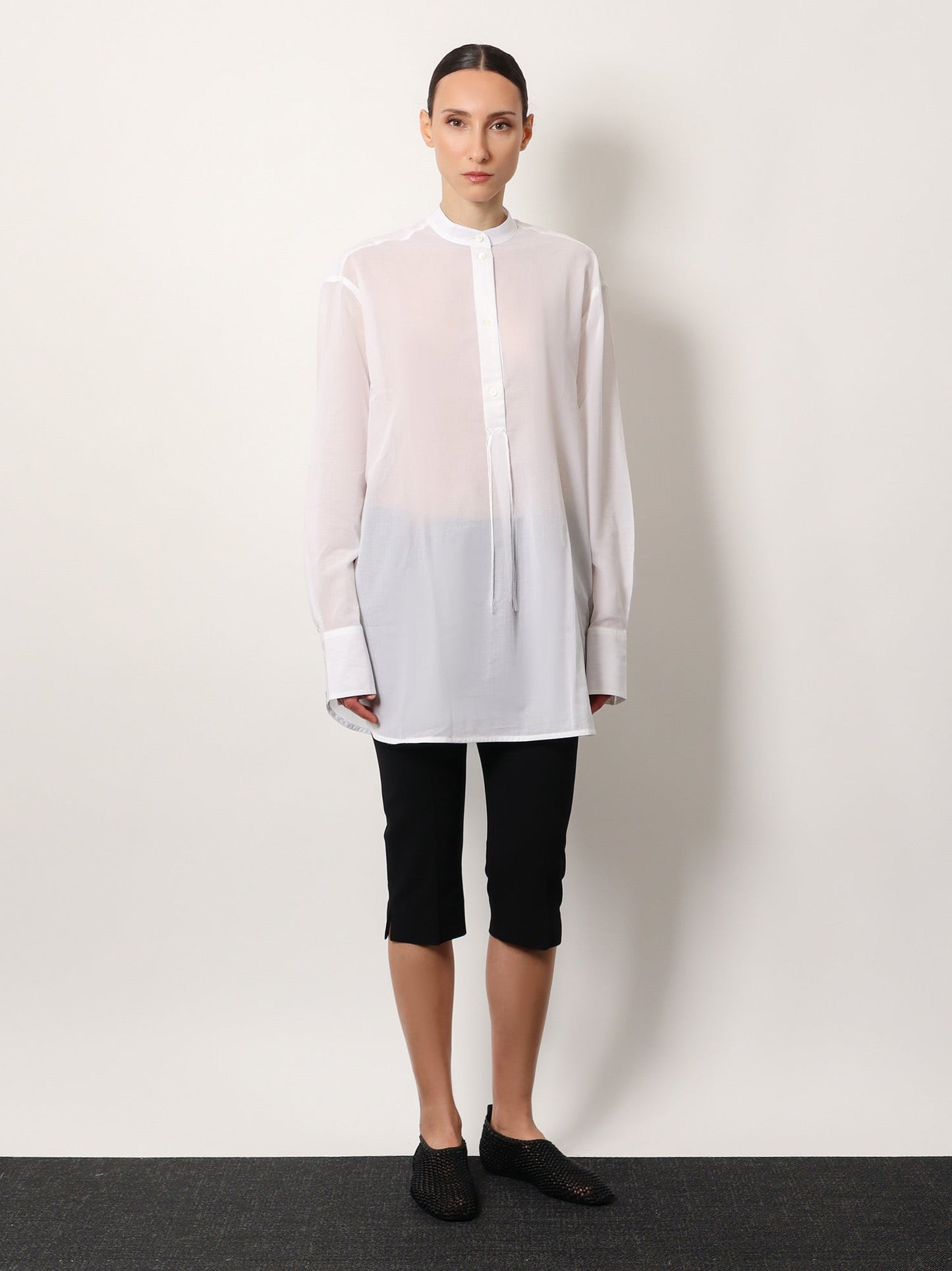 Toteme Women Stand Collar Organic Cotton Shirt TOTEME