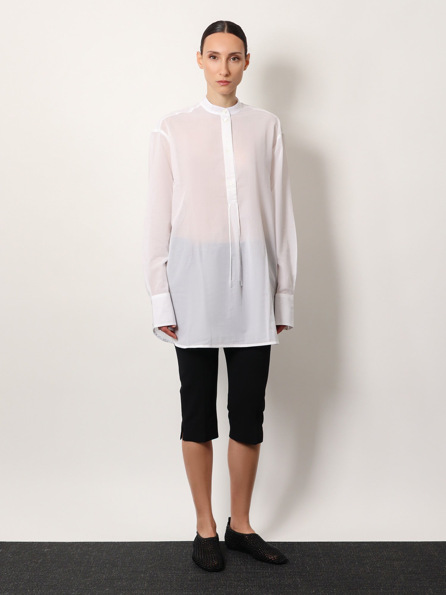 Toteme Women Stand Collar Organic Cotton Shirt TOTEME