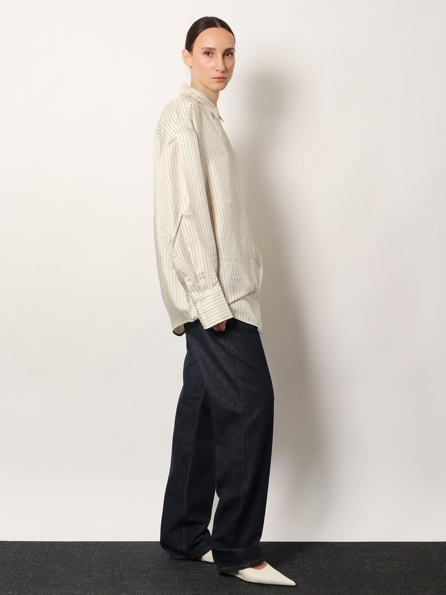 Toteme Women Oversized Striped Silk Shirt TOTEME