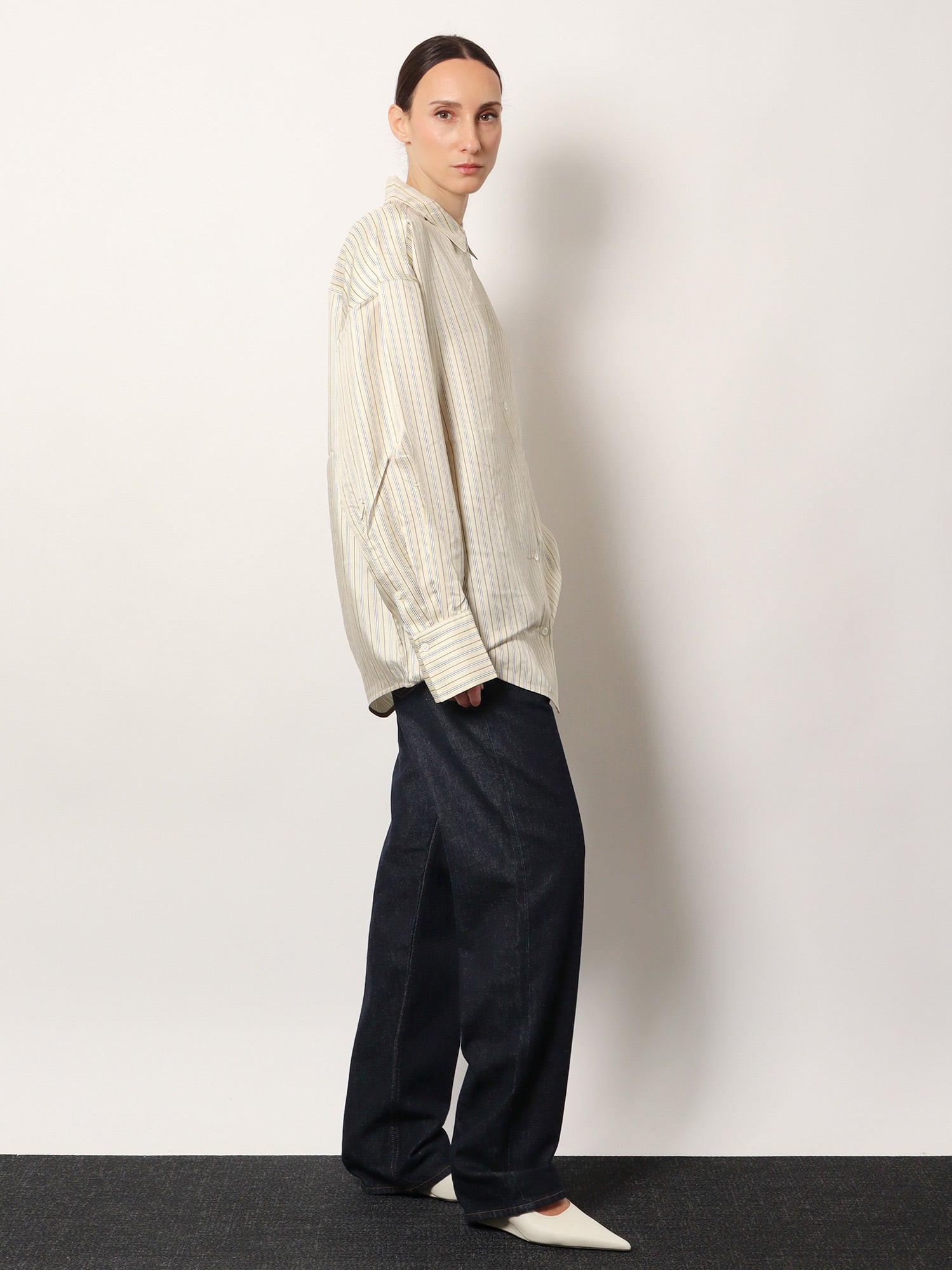 Toteme Women Oversized Striped Silk Shirt TOTEME