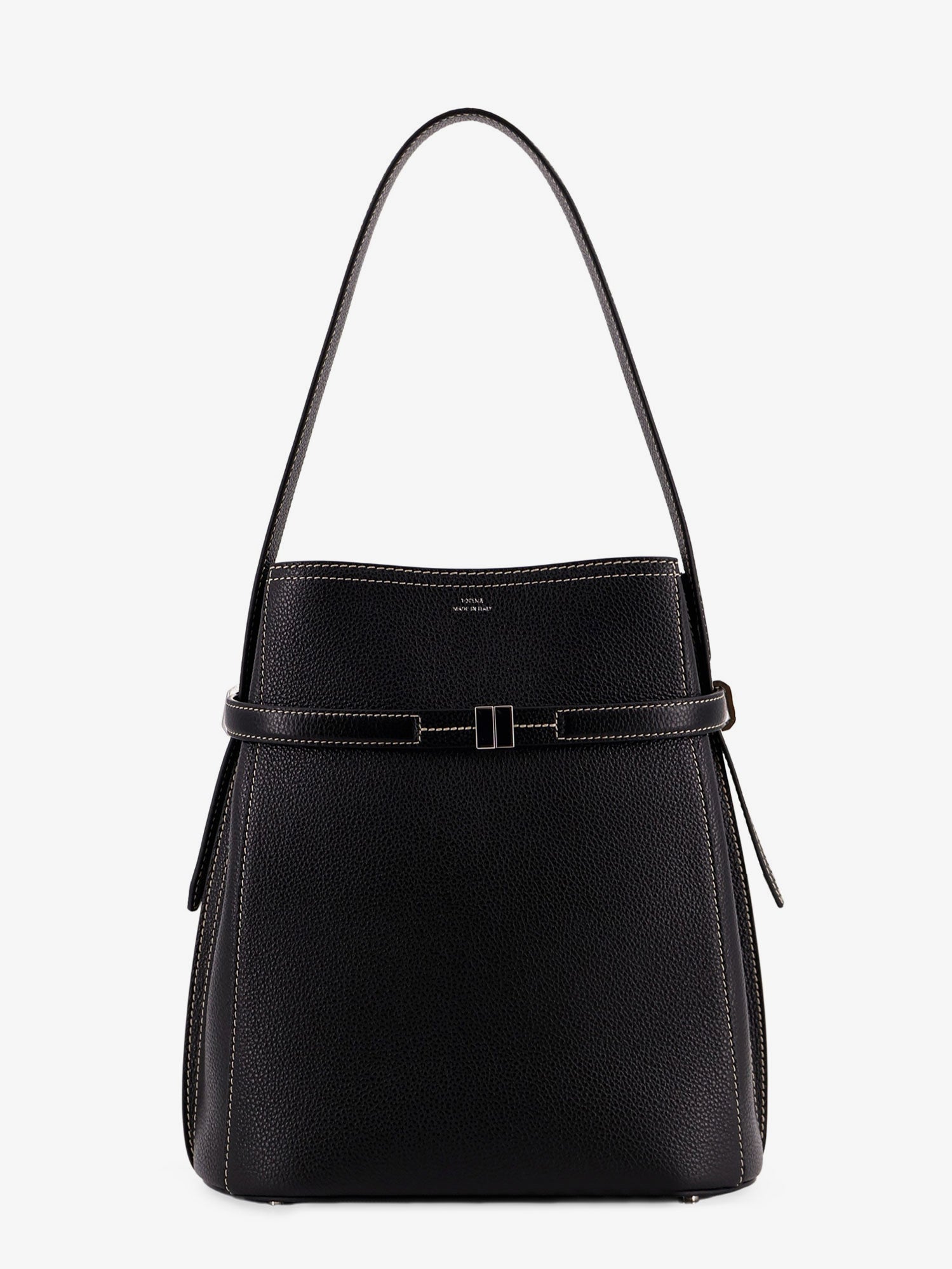 Toteme Women Hammered Leather Bucket Bag With Strap On The Front TOTEME