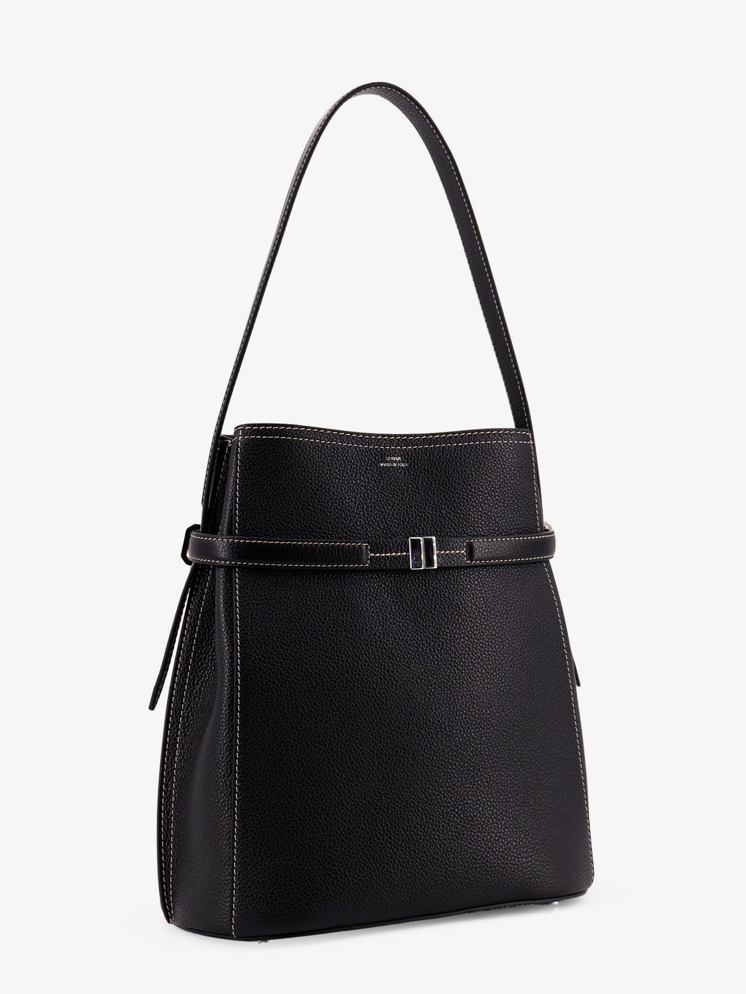 Toteme Women Hammered Leather Bucket Bag With Strap On The Front TOTEME