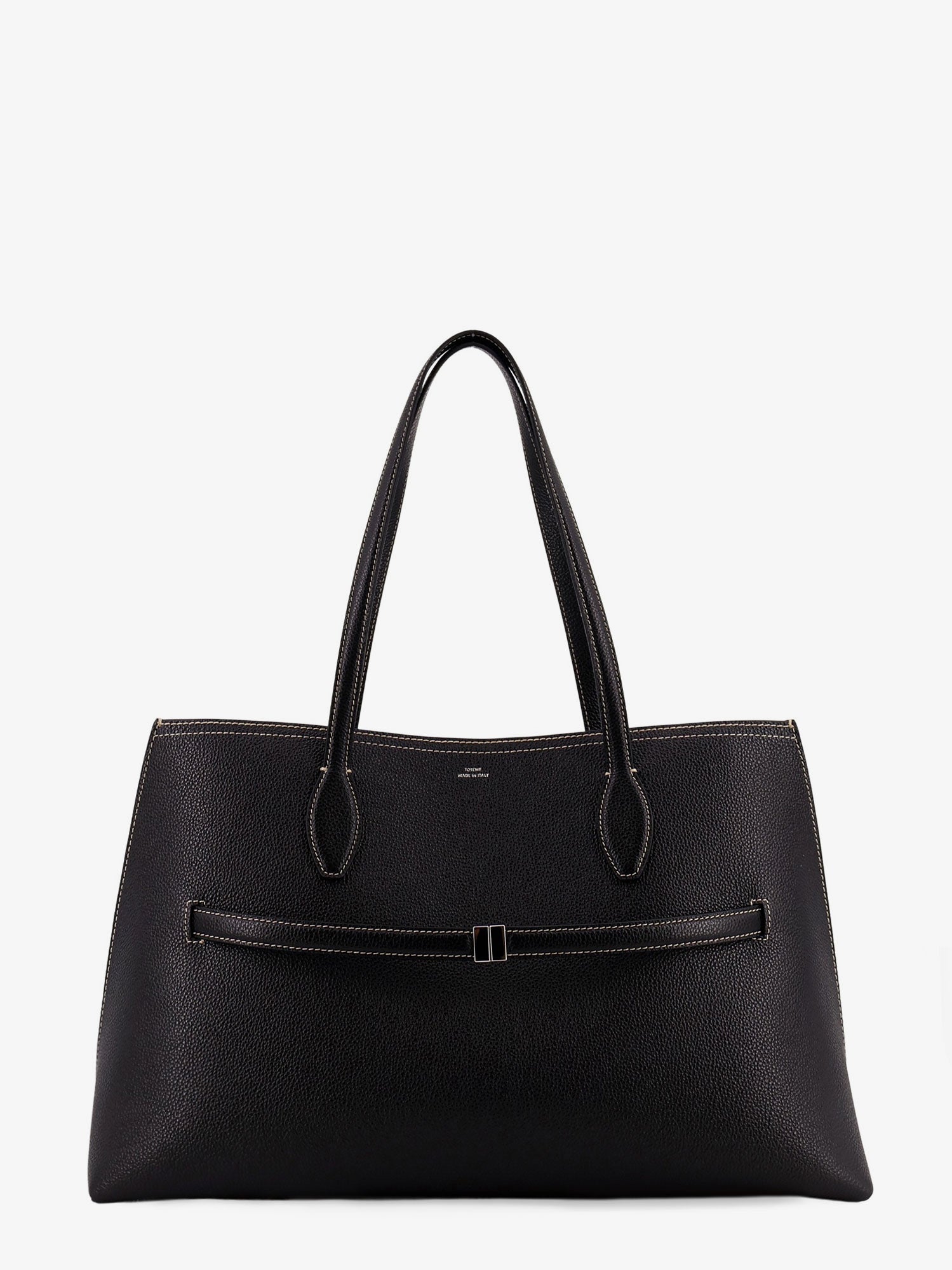 Toteme Women Leather Shoulder Bag With Lettering Logo On The Front TOTEME