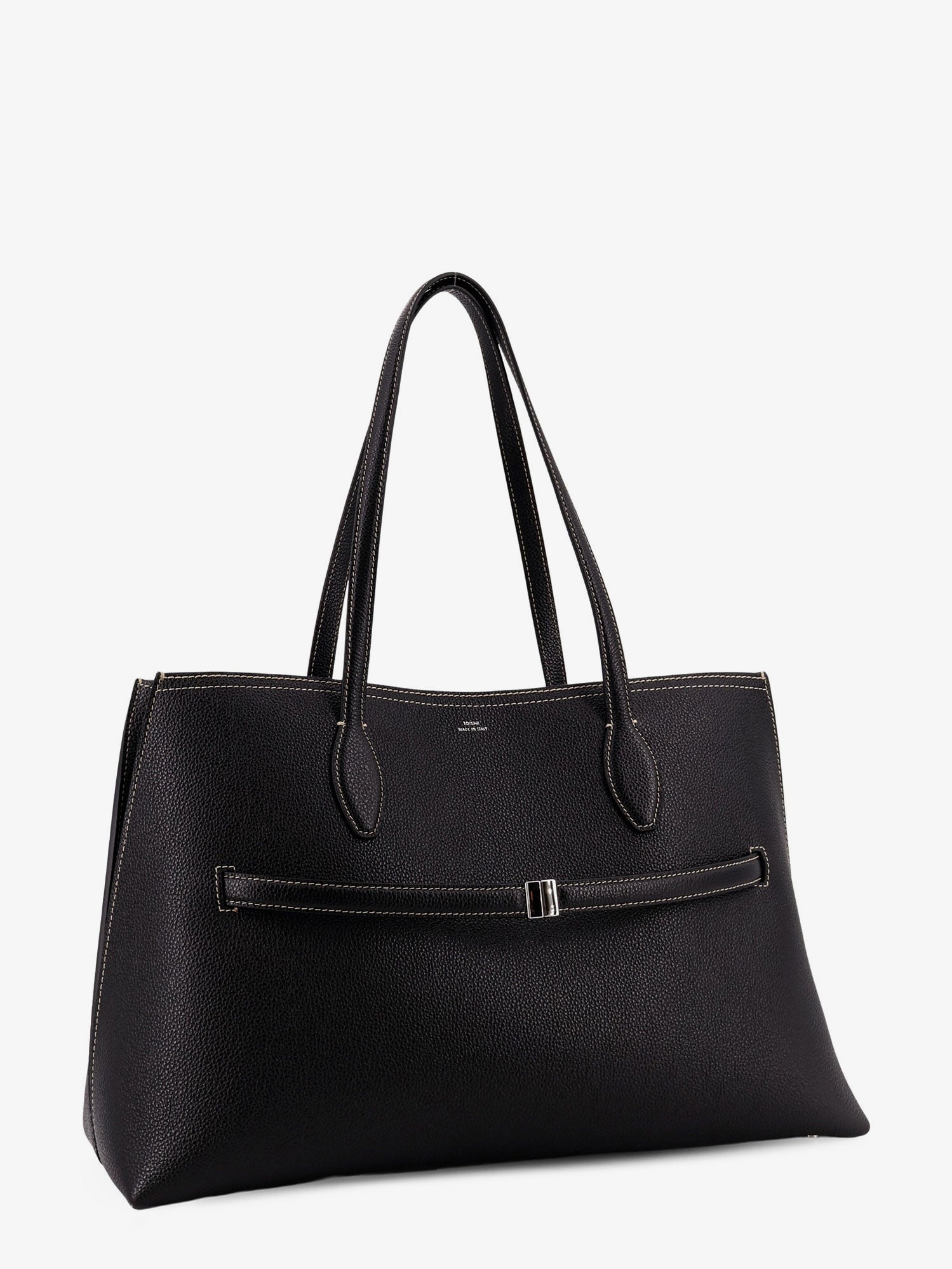 Toteme Women Leather Shoulder Bag With Lettering Logo On The Front TOTEME