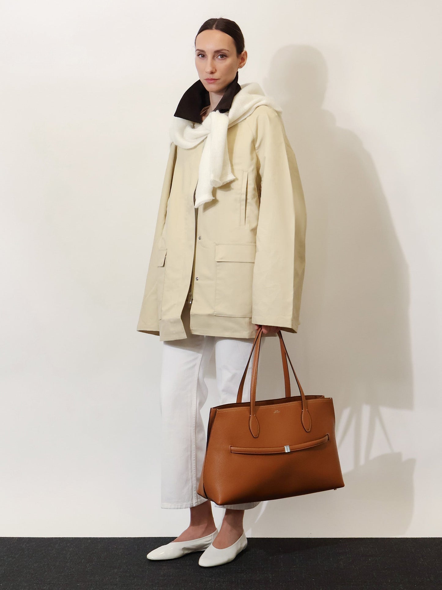Toteme Women Leather Shoulder Bag With Lettering Logo On The Front TOTEME