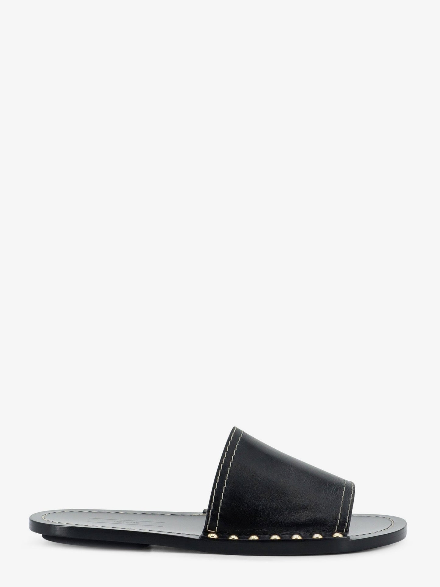 Toteme Women Low Leather Sandals With Metal Studs On The Sides TOTEME