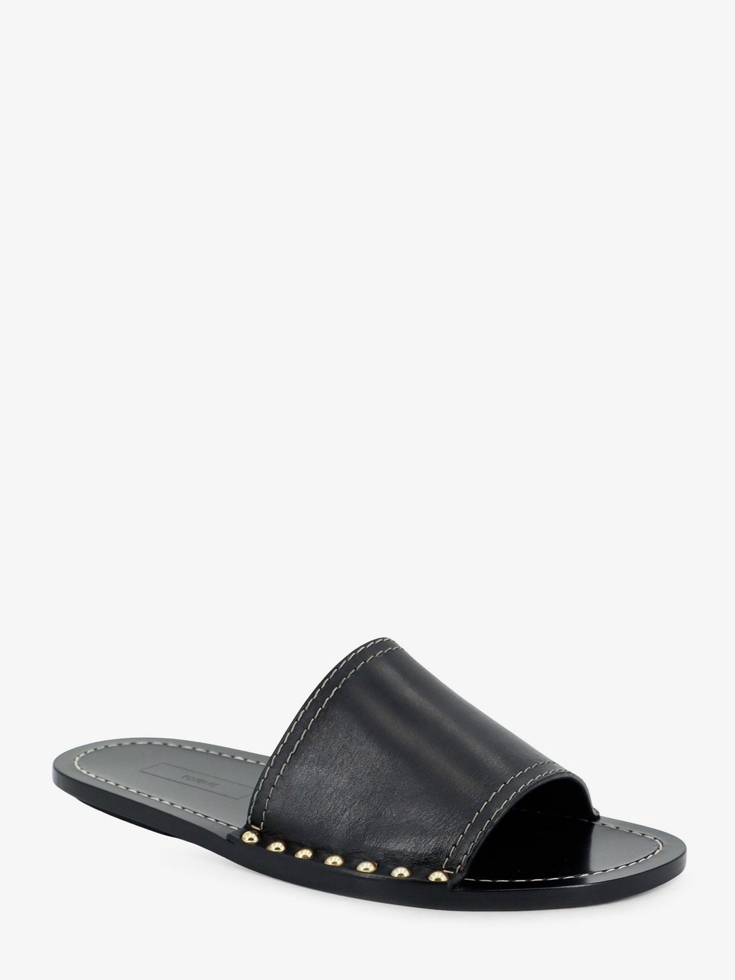 Toteme Women Low Leather Sandals With Metal Studs On The Sides TOTEME