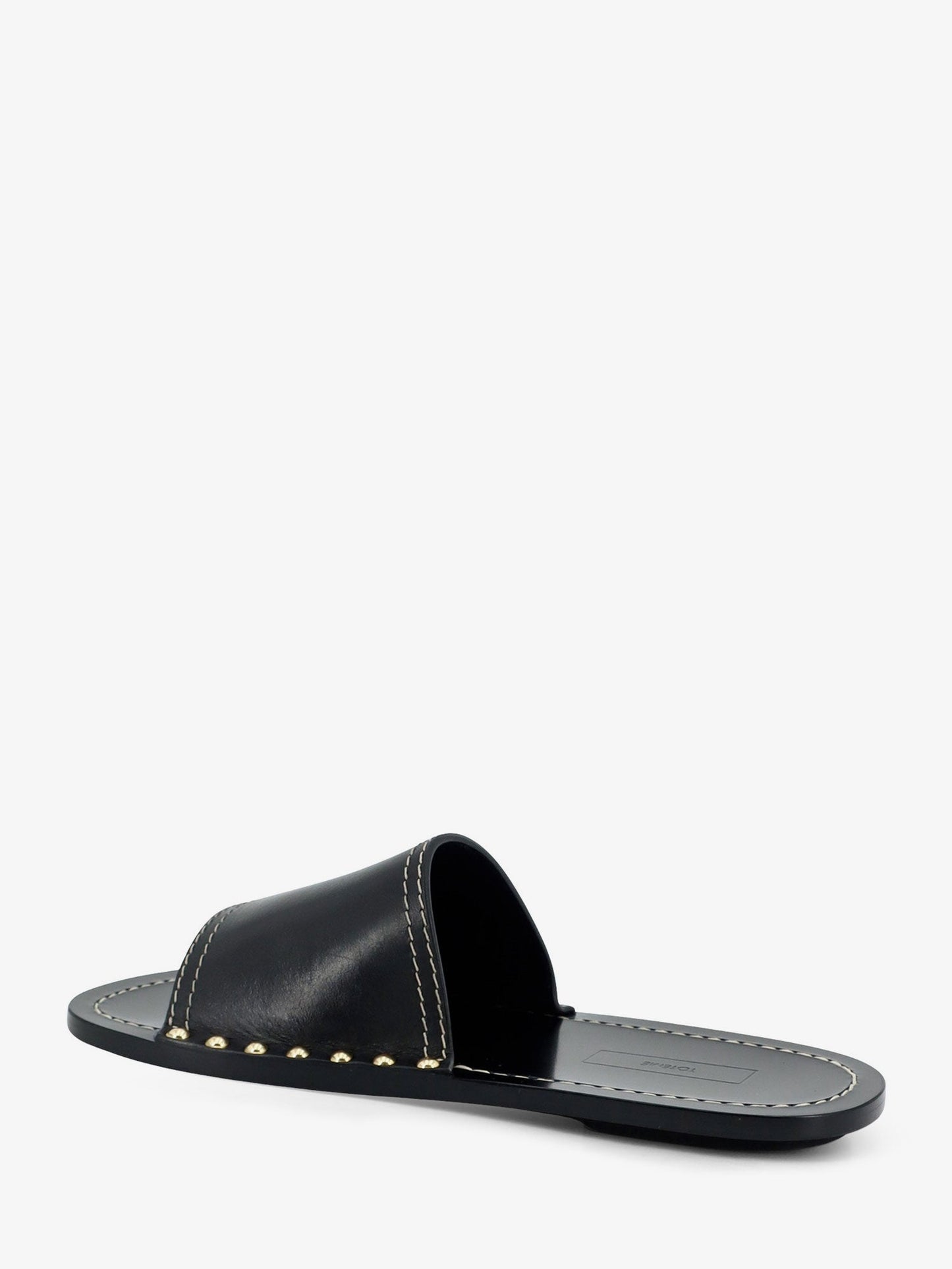 Toteme Women Low Leather Sandals With Metal Studs On The Sides TOTEME