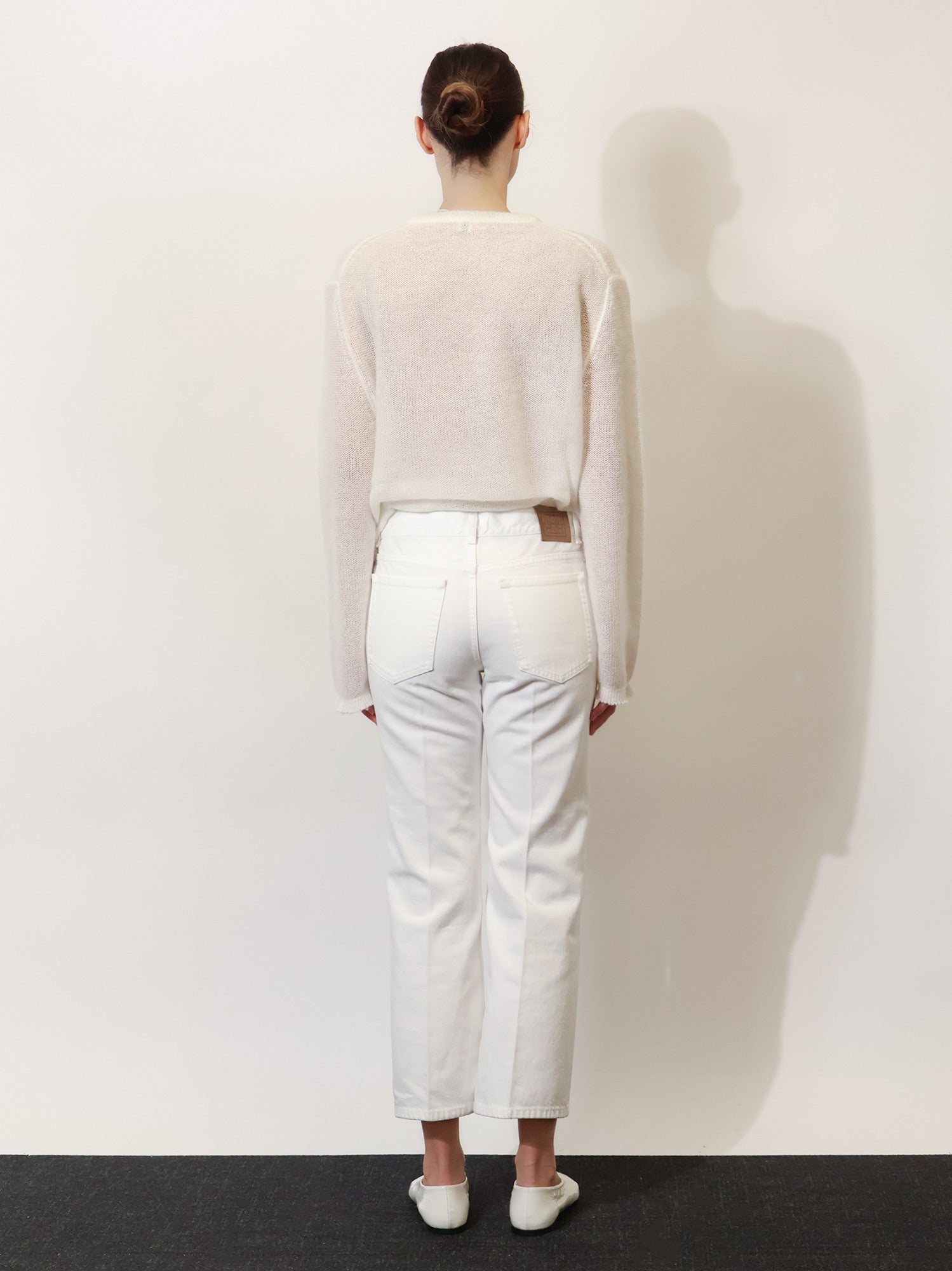 Toteme Women White Denim Trousers With Flared Bottom TOTEME
