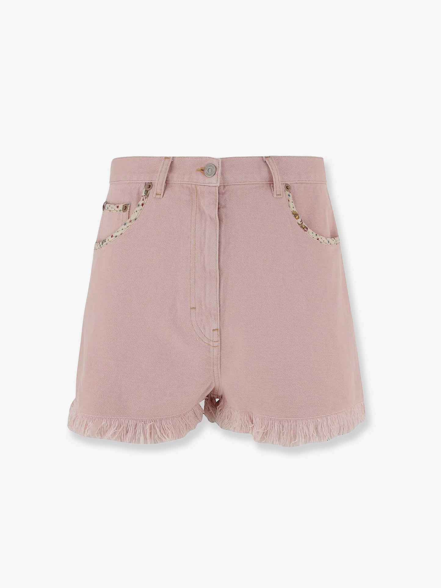 Valentino Women Denim Shorts With Frayed Edges VALENTINO