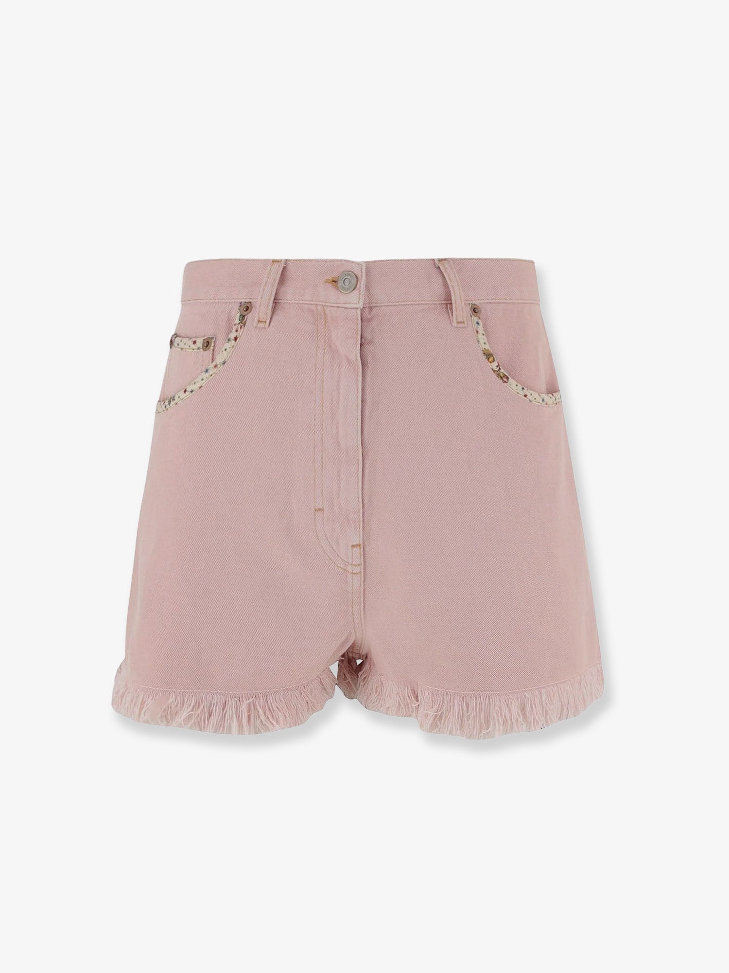 Valentino Women Denim Shorts With Frayed Edges VALENTINO