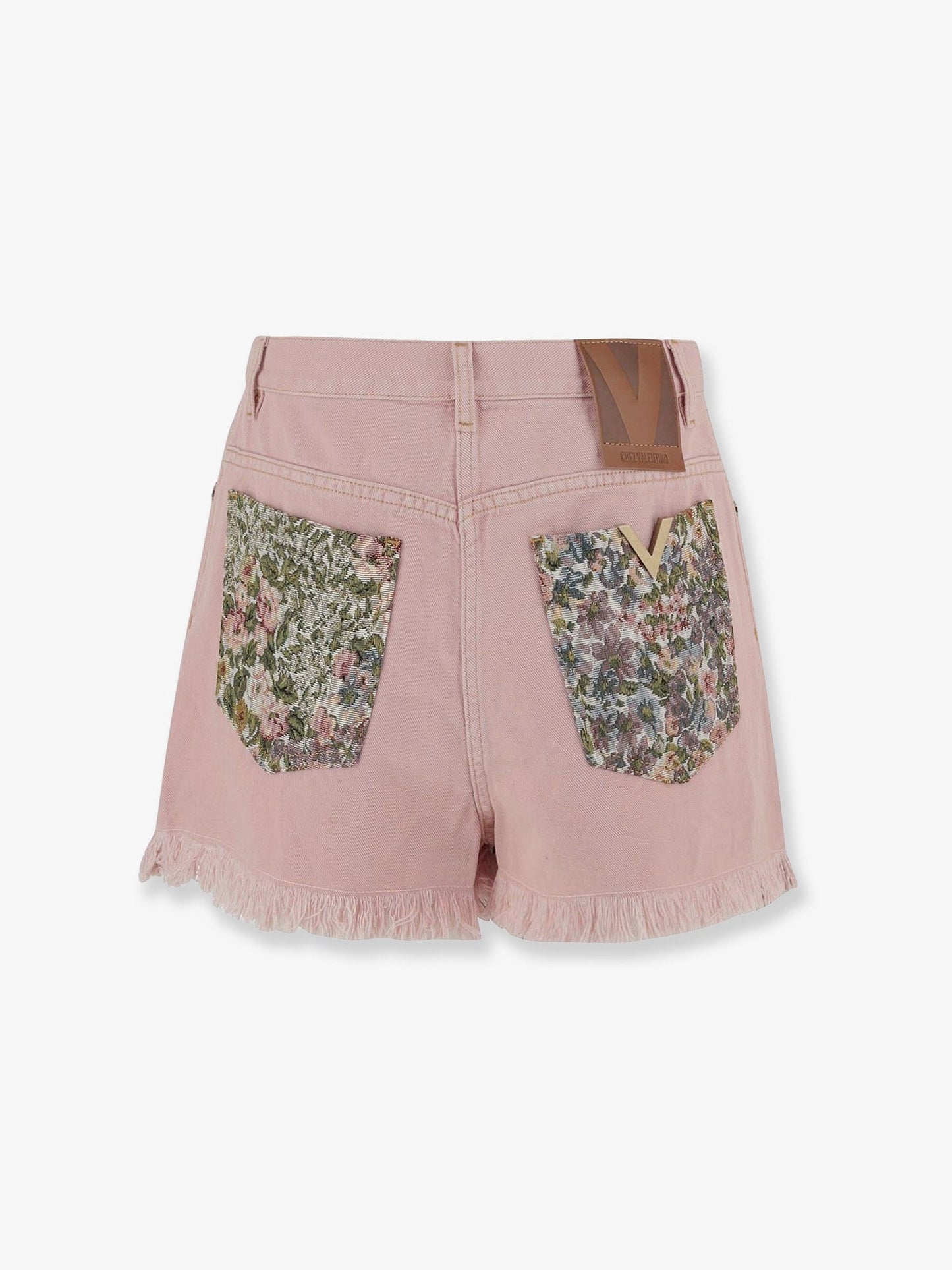 Valentino Women Denim Shorts With Frayed Edges VALENTINO