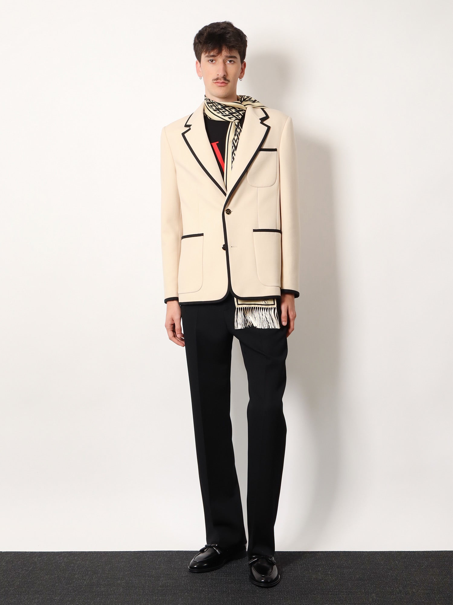 Valentino Men Single-Breasted Virgin Wool Blazer VALENTINO