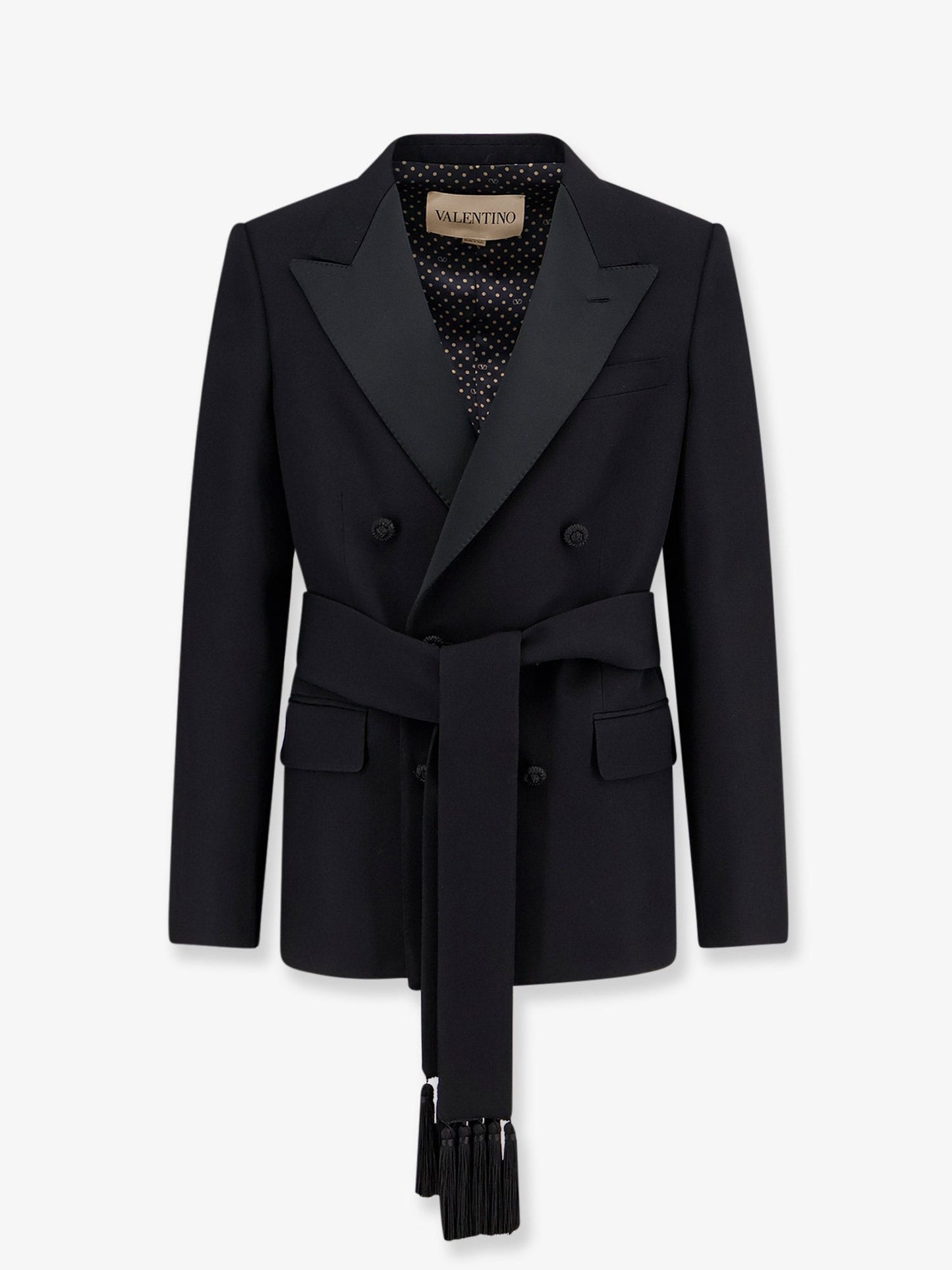 Valentino Men Virgin Wool Blazer With Belt VALENTINO