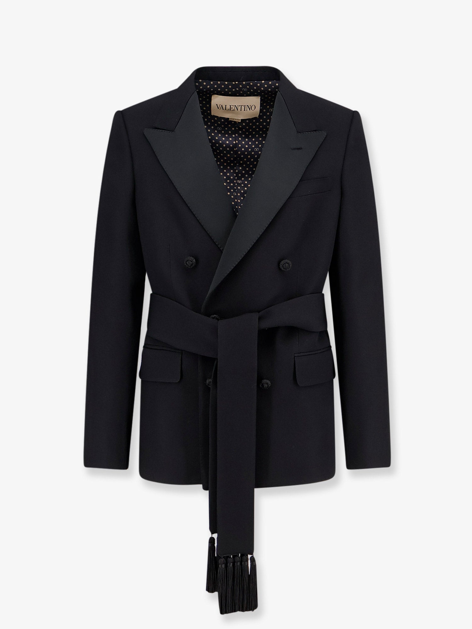 Valentino Men Virgin Wool Blazer With Belt VALENTINO