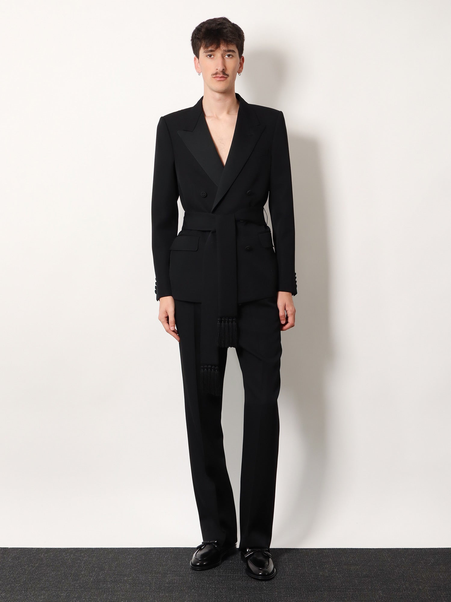 Valentino Men Virgin Wool Blazer With Belt VALENTINO