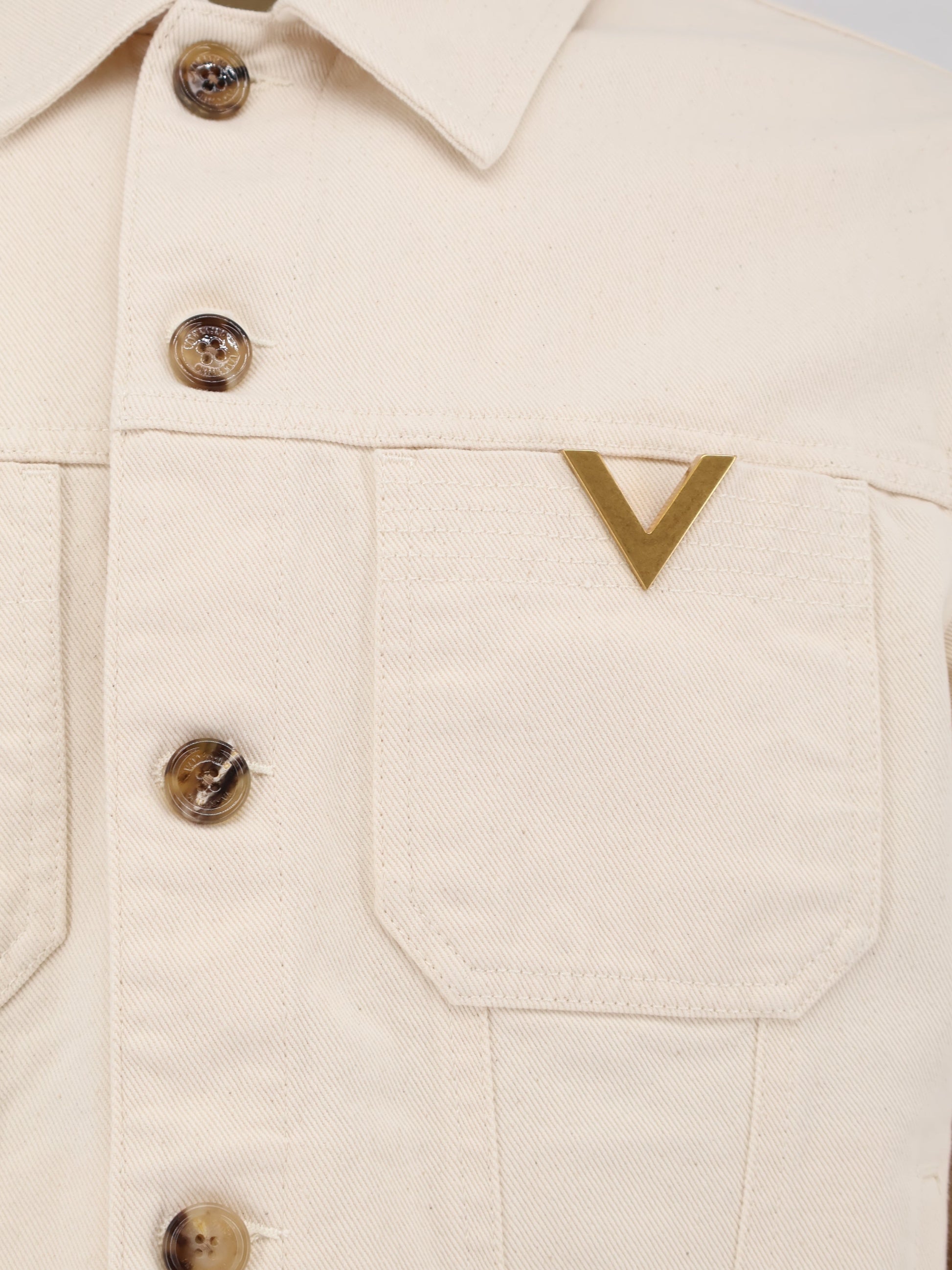 Valentino Men White Denim Jacket VALENTINO
