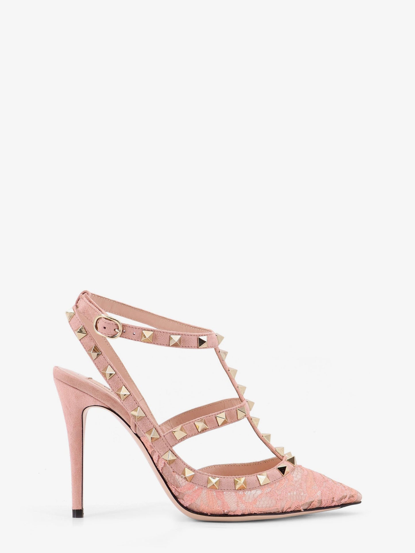 Valentino Garavani Women Rockstud Suede And Lace Pumps VALENTINO GARAVANI