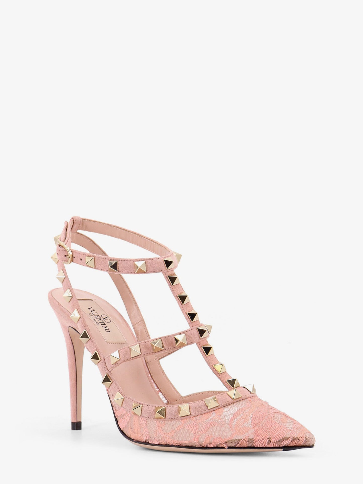 Valentino Garavani Women Rockstud Suede And Lace Pumps VALENTINO GARAVANI