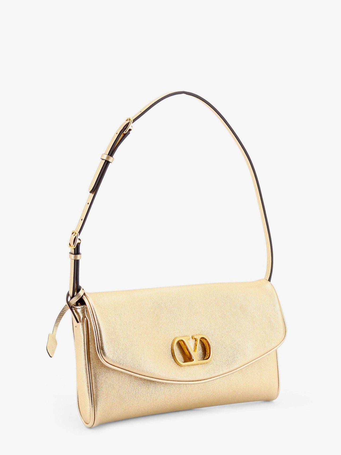 Valentino Garavani Women Devain Laminated Leather Shoulder Bag VALENTINO GARAVANI