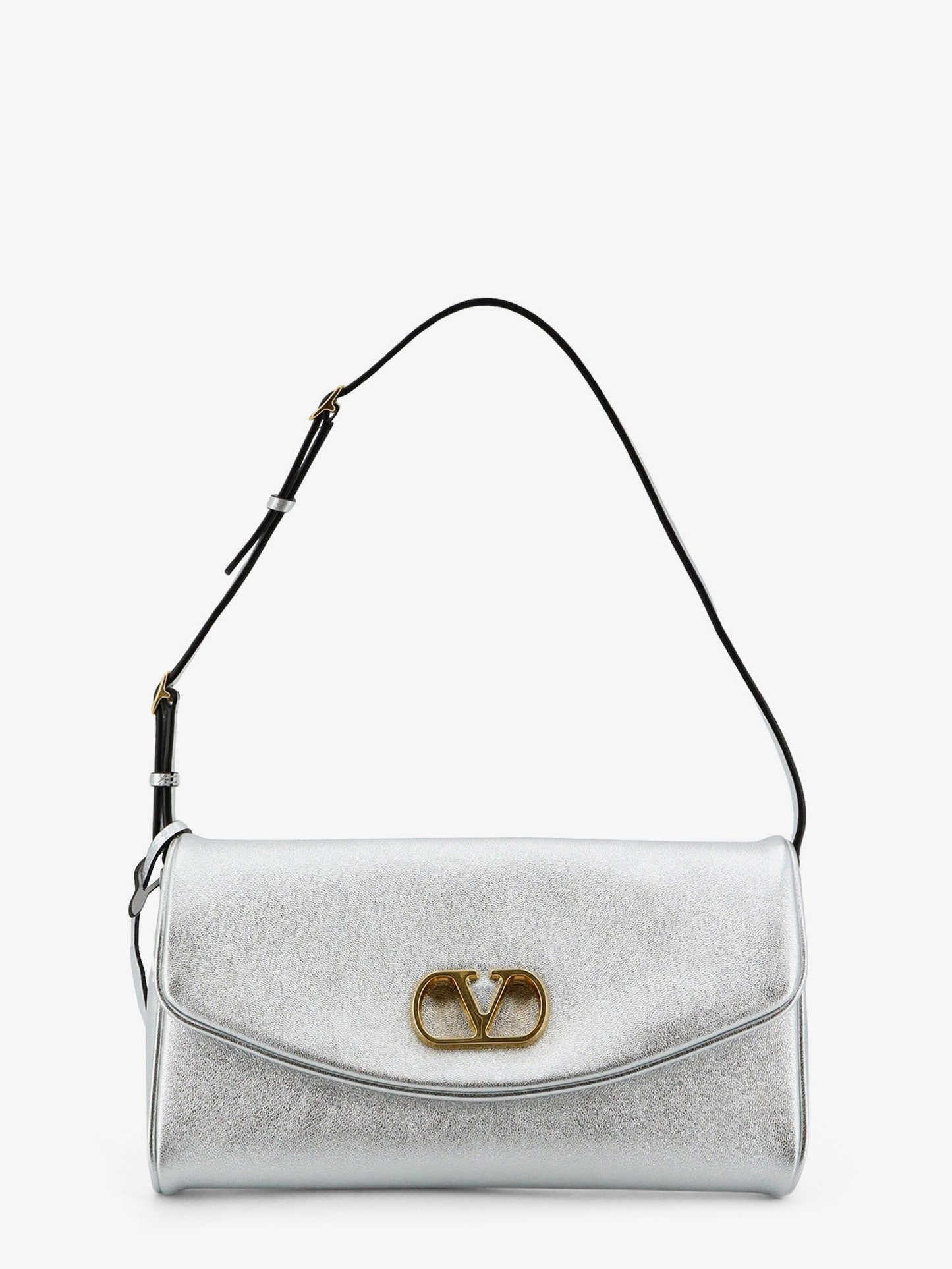 Valentino Garavani Women Devain Laminated Leather Shoulder Bag VALENTINO GARAVANI