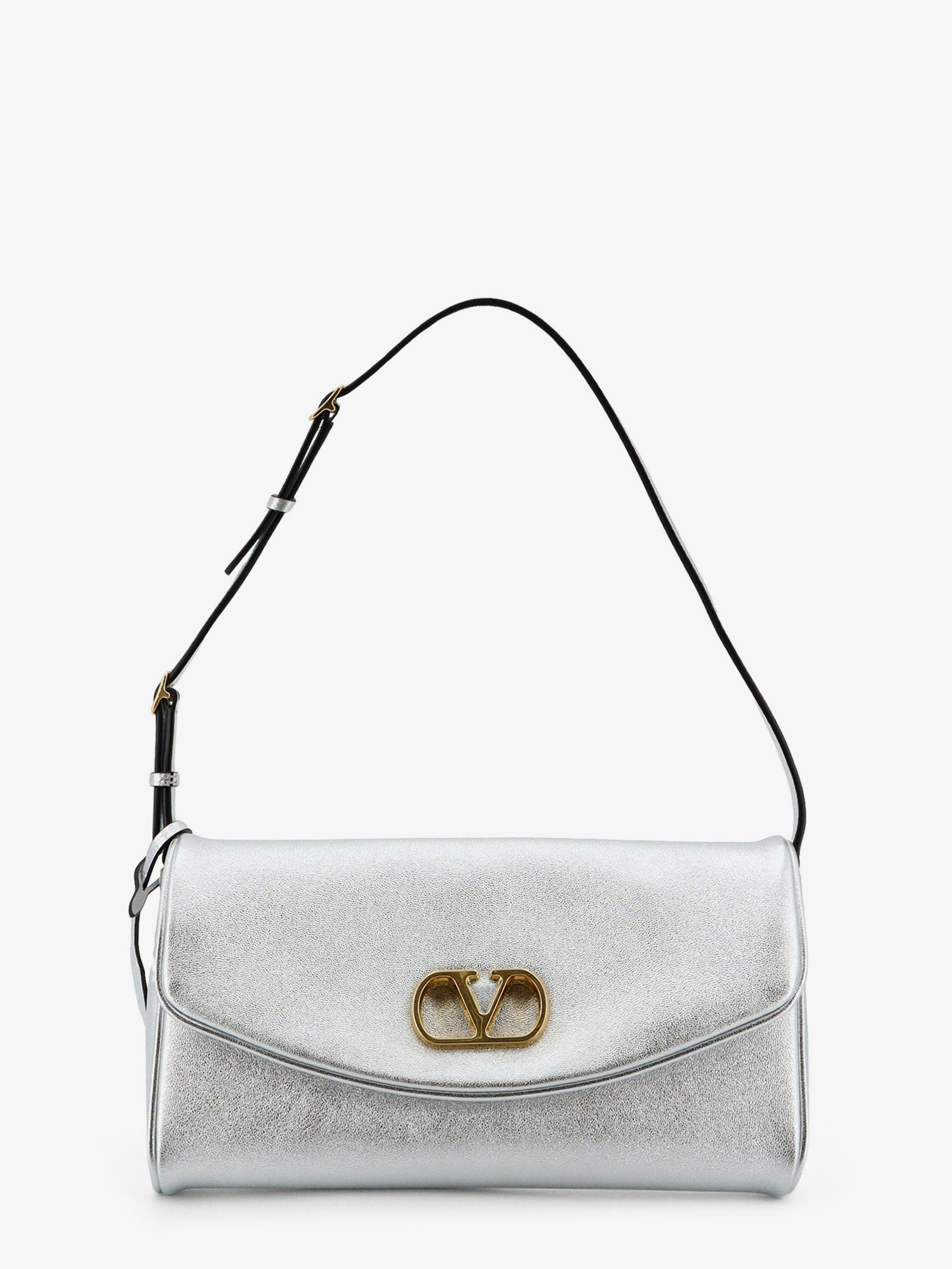 Valentino Garavani Women Devain Laminated Leather Shoulder Bag VALENTINO GARAVANI