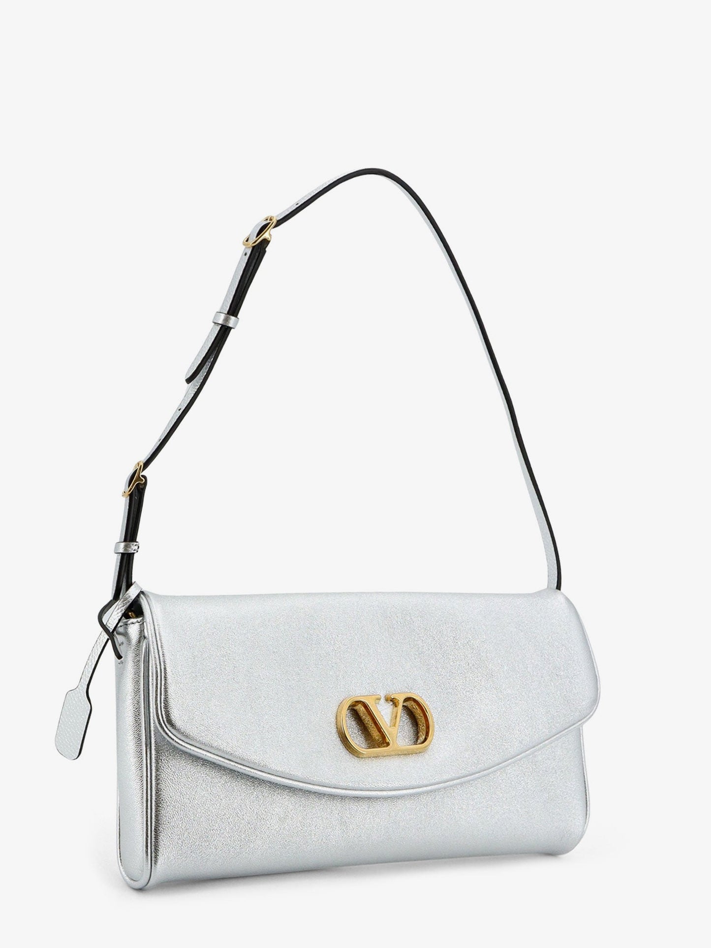 Valentino Garavani Women Devain Laminated Leather Shoulder Bag VALENTINO GARAVANI