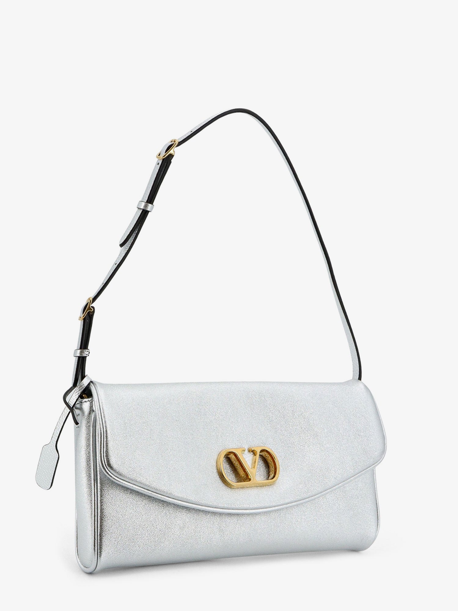 Valentino Garavani Women Devain Laminated Leather Shoulder Bag VALENTINO GARAVANI
