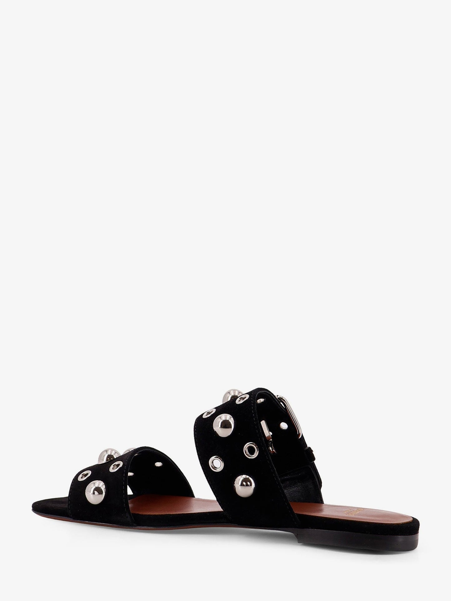Valentino Garavani Women Suede Sandals With Side Metal Vlogo VALENTINO GARAVANI