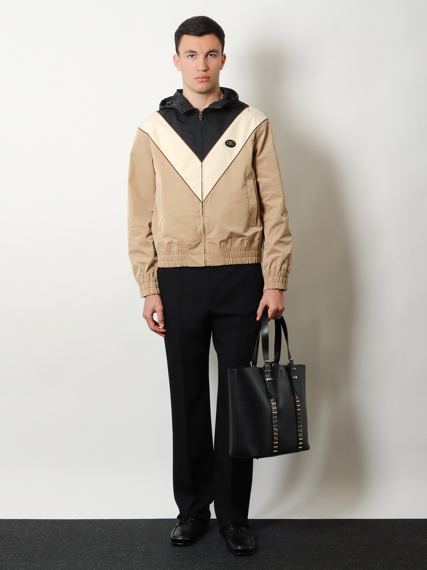 Valentino Garavani Men Leather Shoulder Bag With Iconic Studs VALENTINO GARAVANI