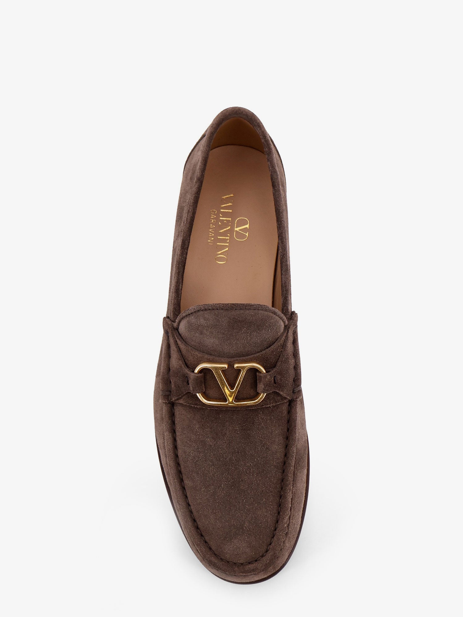Valentino Garavani Men Suede Loafers With Metal Vlogo Signature VALENTINO GARAVANI
