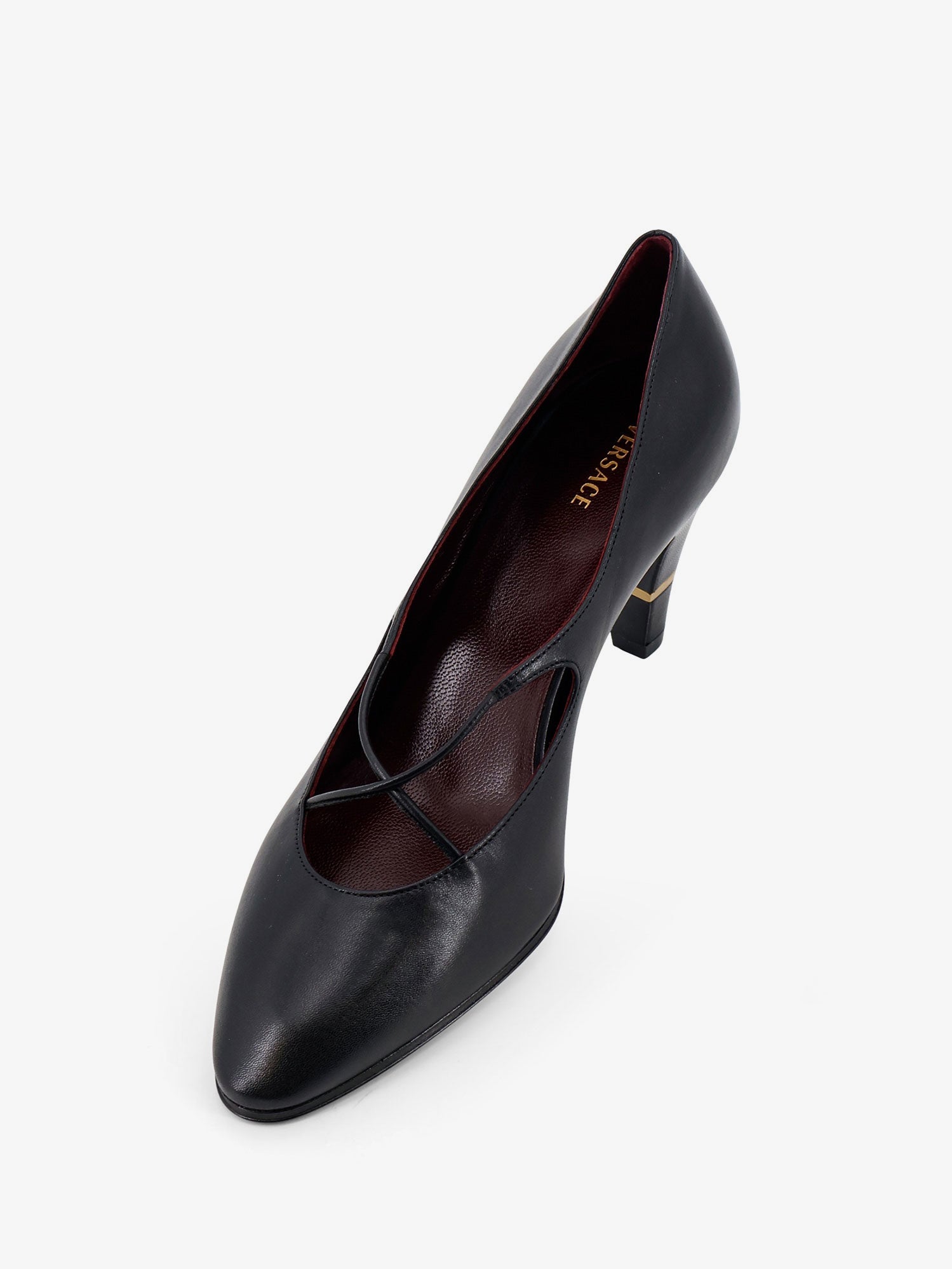 Versace Women Criss-Cross Medallion Leather Pumps VERSACE