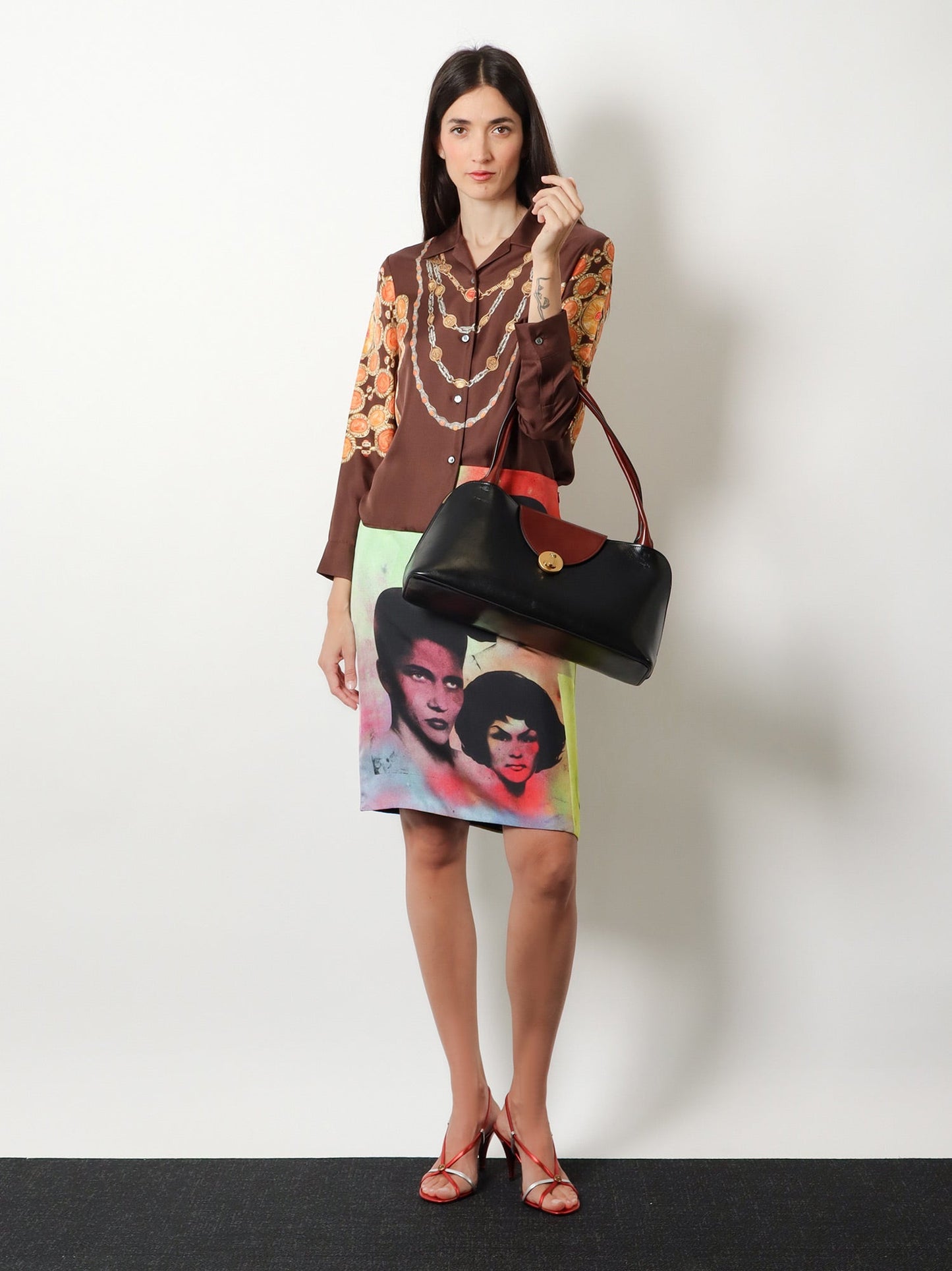 Versace Women Vivian Leather Shoulder Bag VERSACE