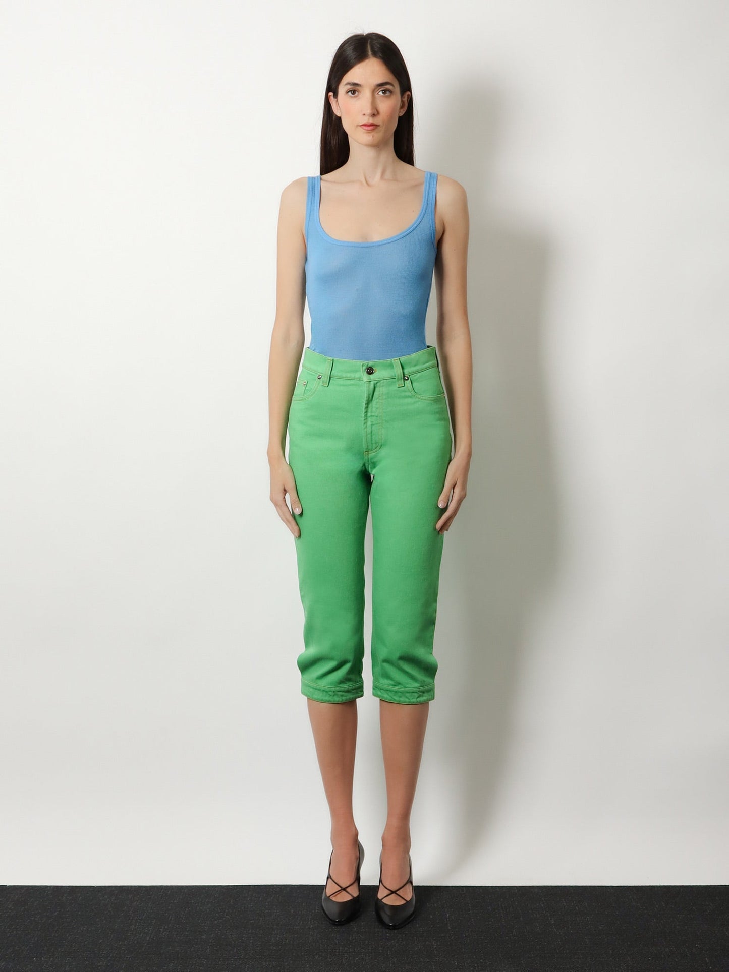 Versace Women Wool Tank Top With Back Logo VERSACE
