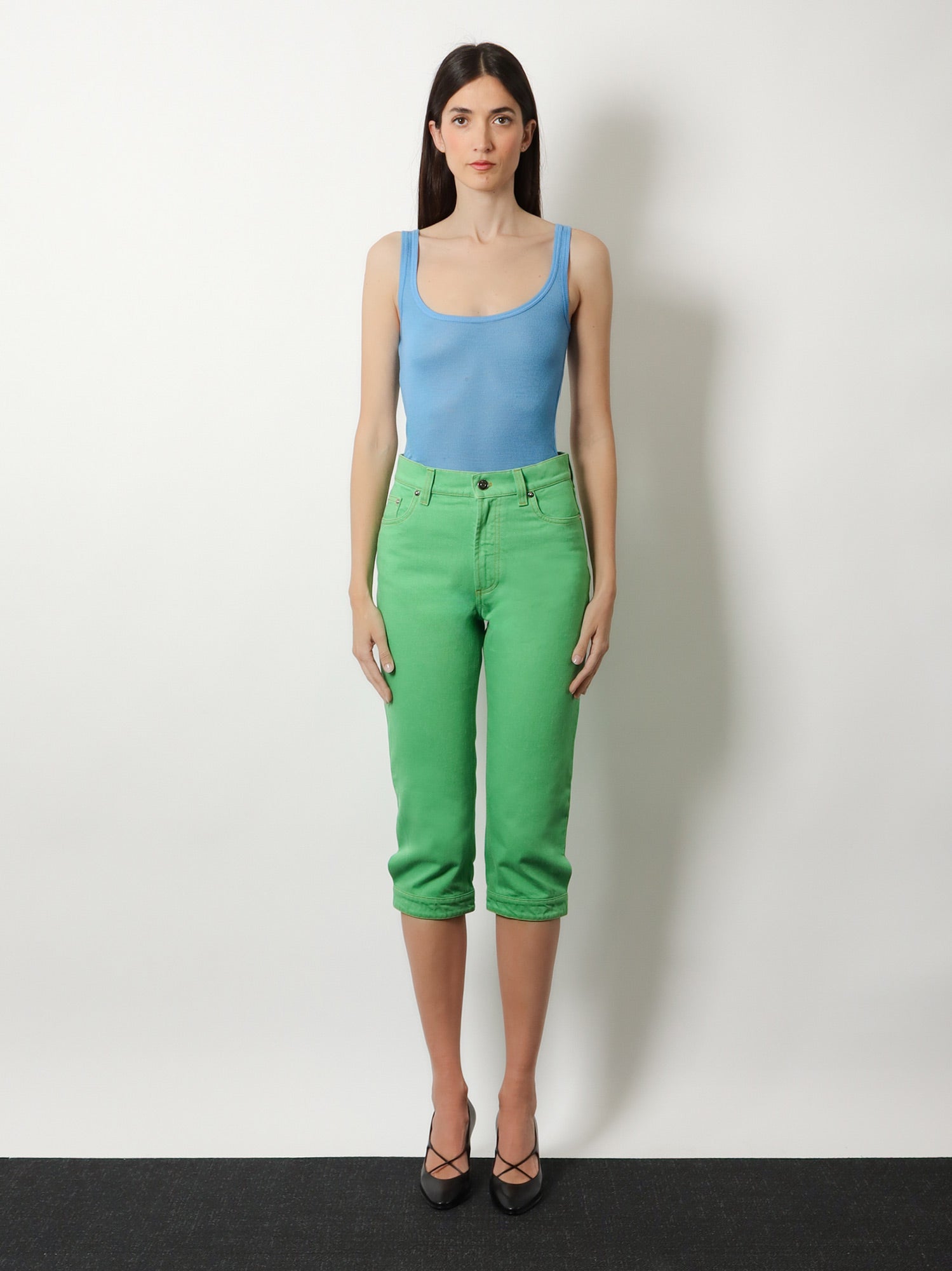 Versace Women Wool Tank Top With Back Logo VERSACE